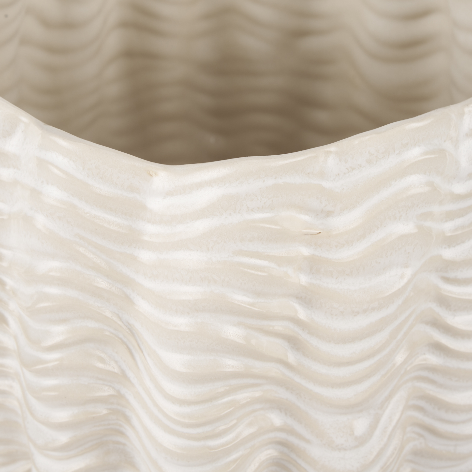 Mercana Velia Short Vase - White, Ceramic