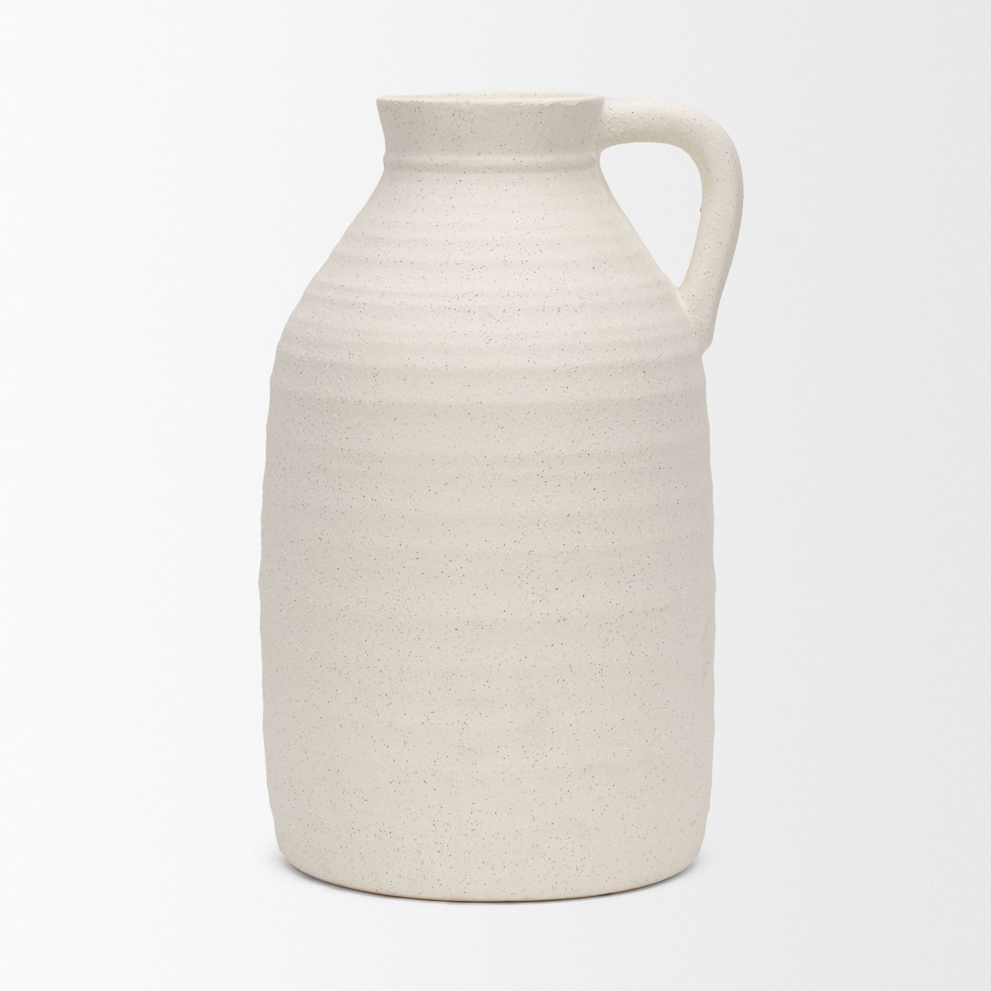 Mercana Tyrus Large Ceramic Vase with Speckling - White