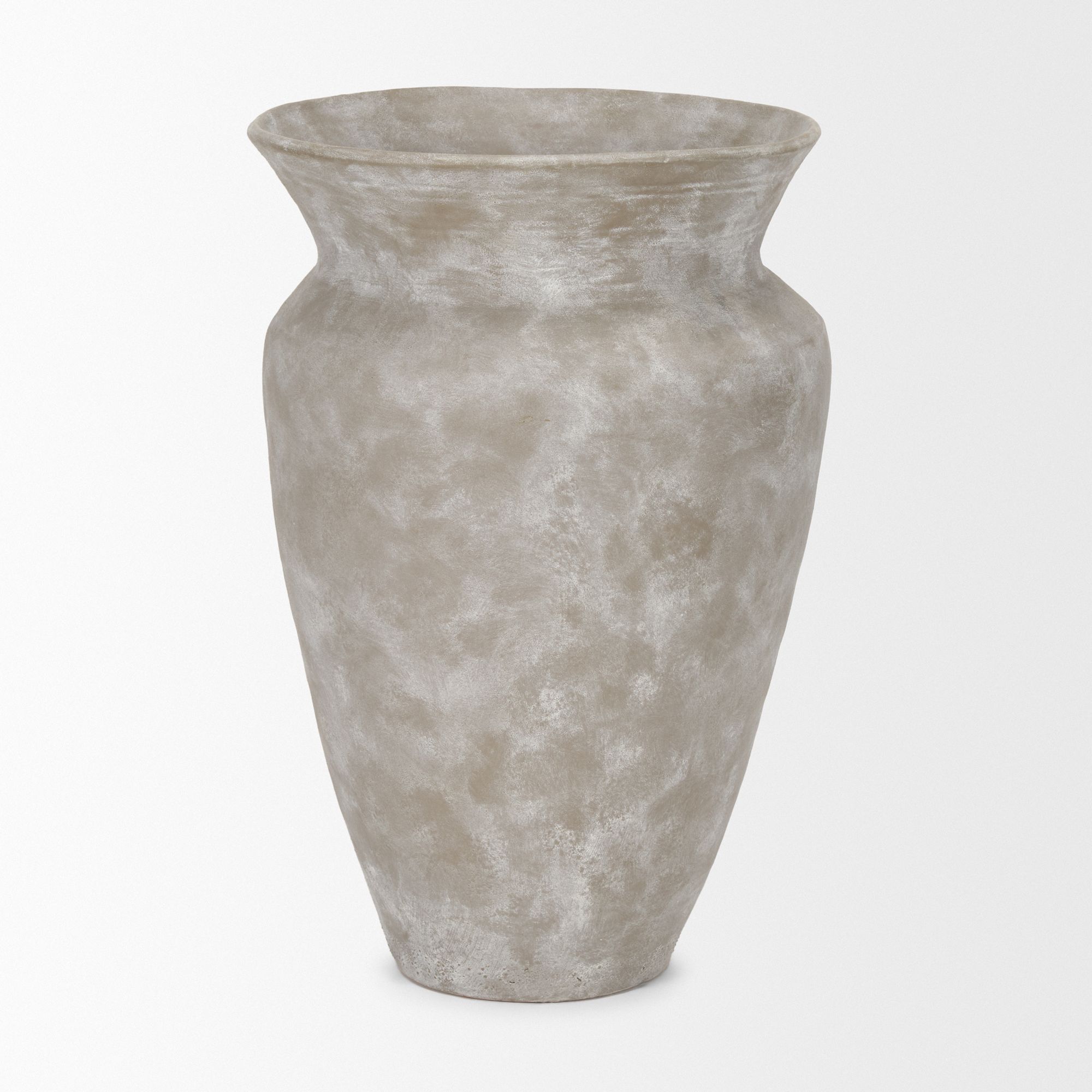 Mercana Utari Tall Floor Vase with White Detailing Ceramic - Beige