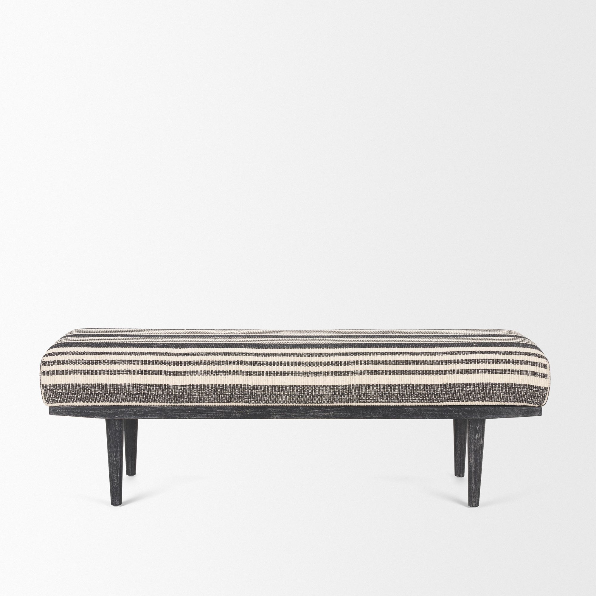 Mercana Shae Bench with Black and Cream Upholstered - Black/Cream