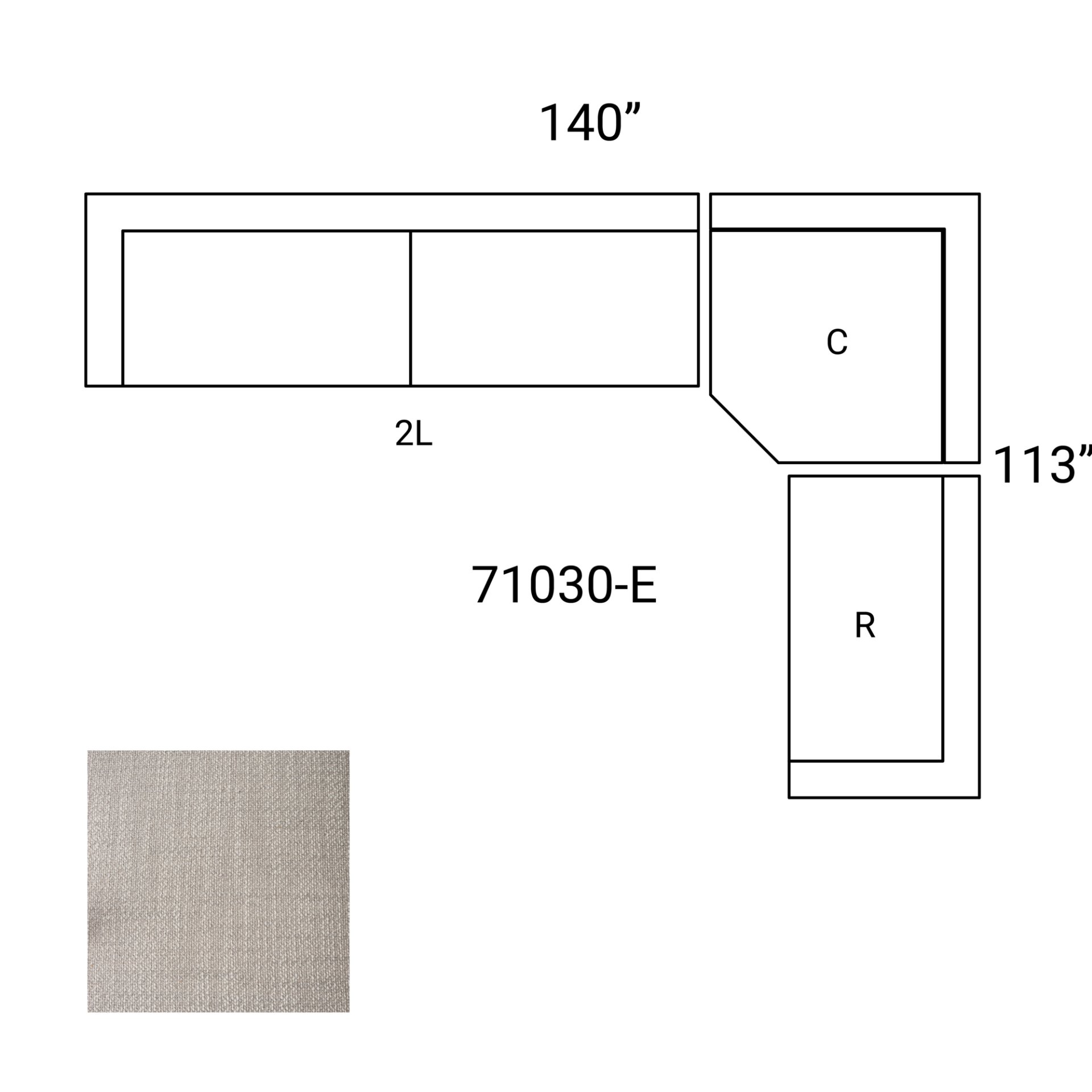 Mercana Warner 3 Piece Sectional with Corner Piece - Gray, Set C