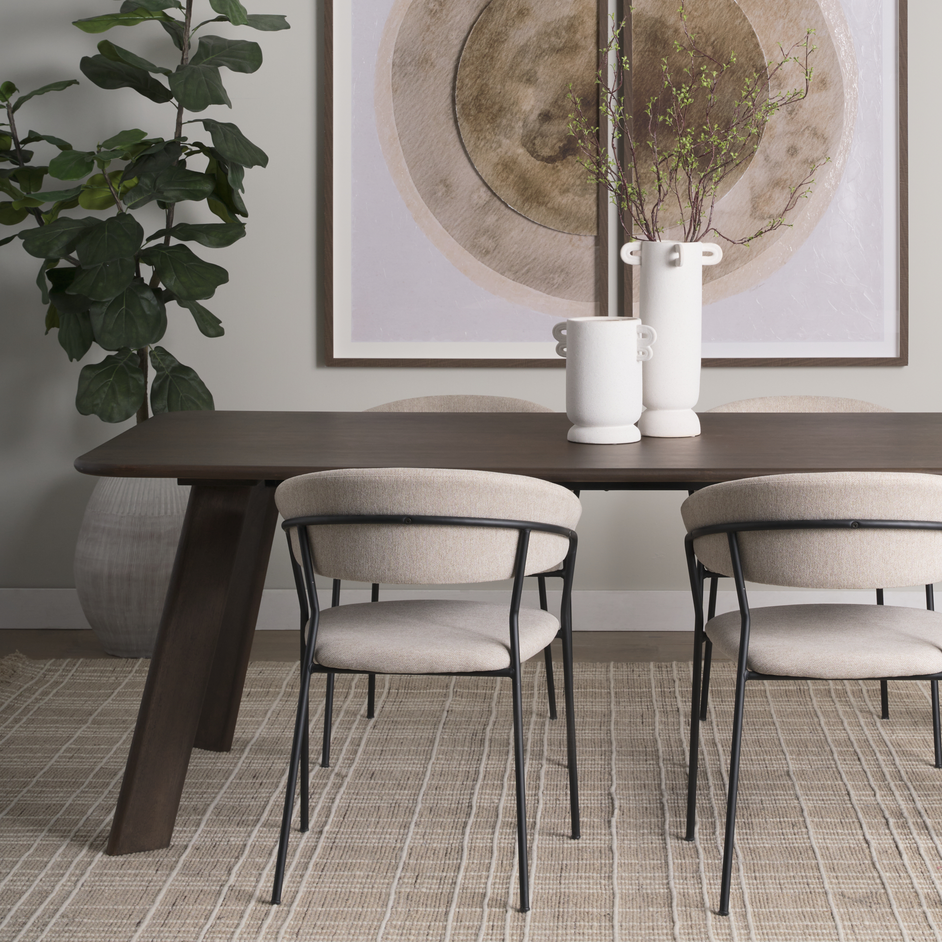 Mercana Welborn Dining Table - Dark Brown, L84"