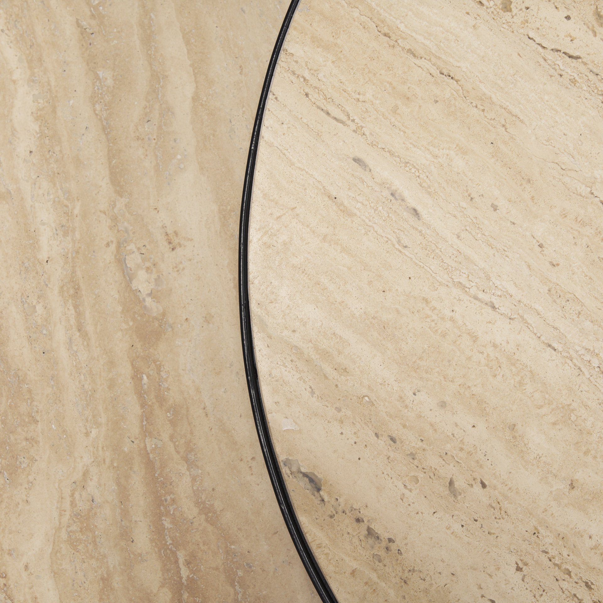 Mercana - Wade Coffee Table in Beige/Black, Metal/Stone