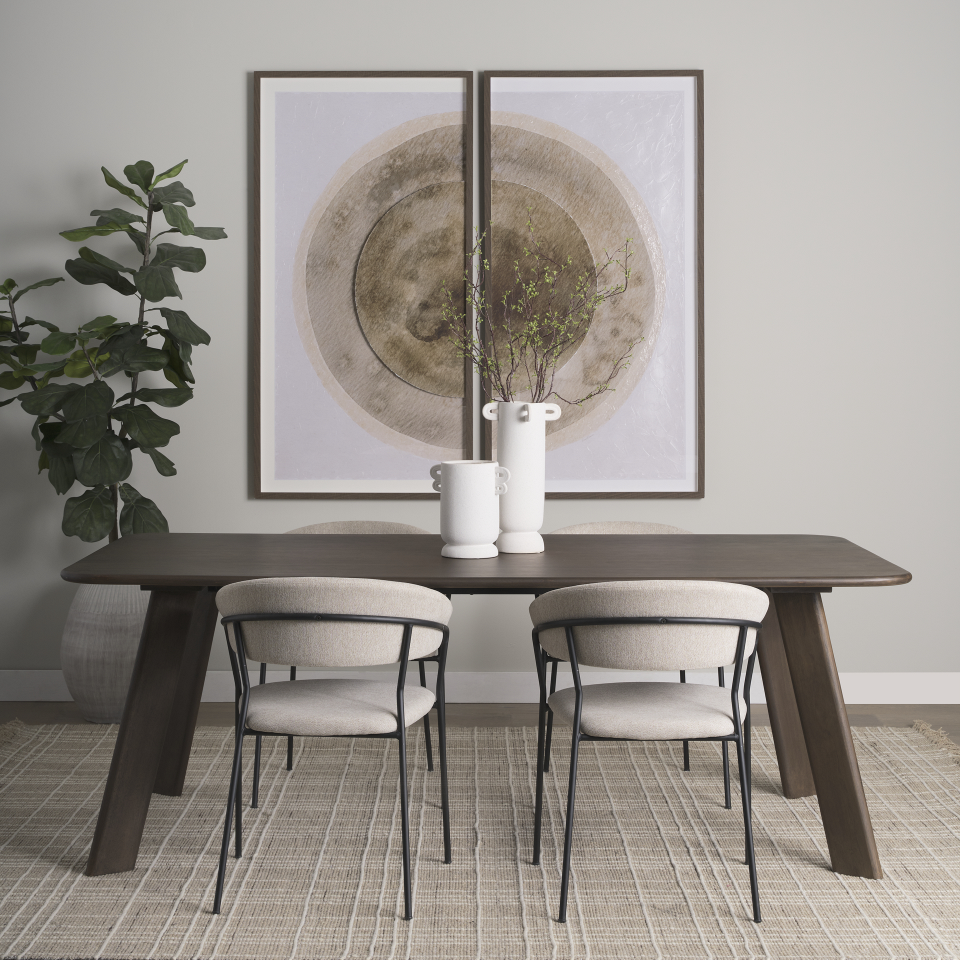 Mercana Welborn Dining Table - Dark Brown, L72"