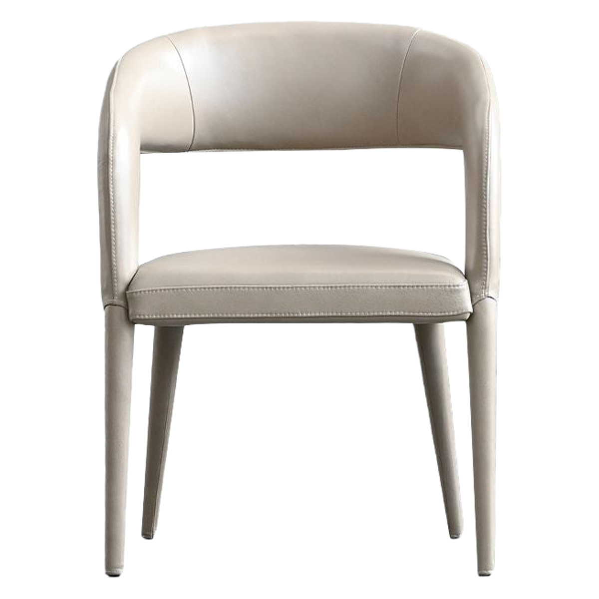 Mobital Avalon Dining Armchair - Studio Taupe Pebbled Leather