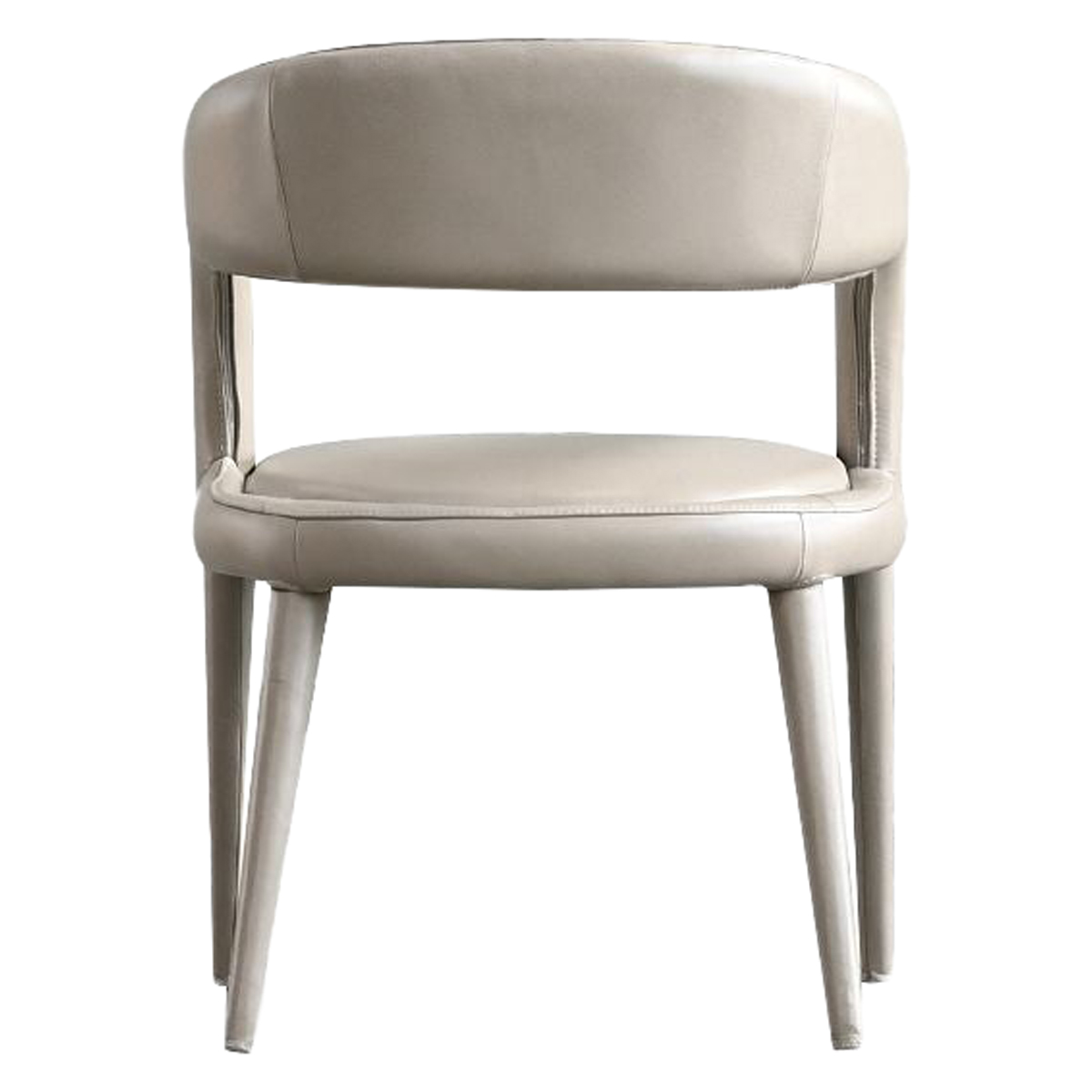 Mobital Avalon Dining Armchair - Studio Taupe Pebbled Leather