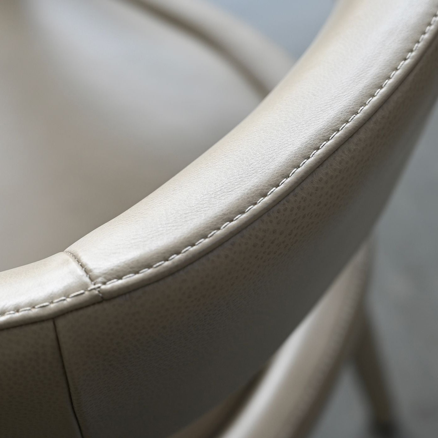 Mobital Avalon Dining Armchair - Studio Taupe Pebbled Leather