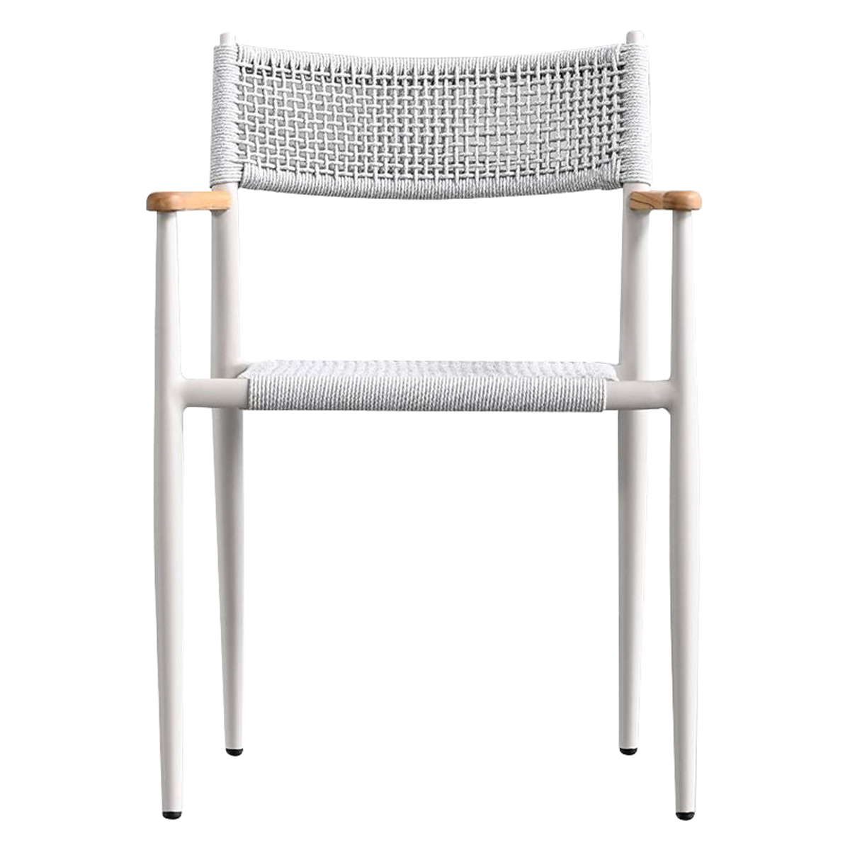 Mobital - Kochi Dining Armchair in Sandhill Sunproof Fabric Cushion /Teak Armrest /