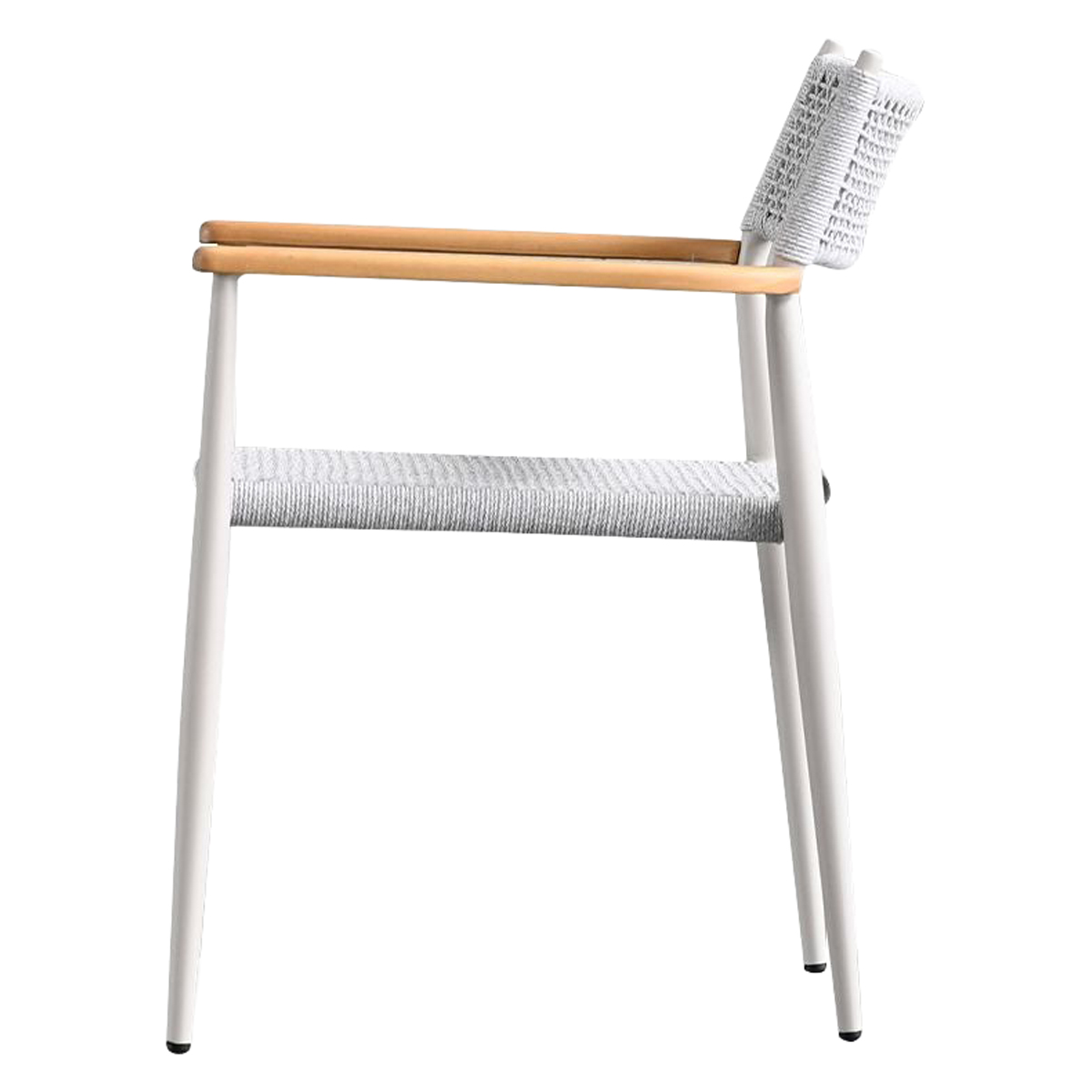 Mobital - Kochi Dining Armchair in Sandhill Sunproof Fabric Cushion /Teak Armrest /