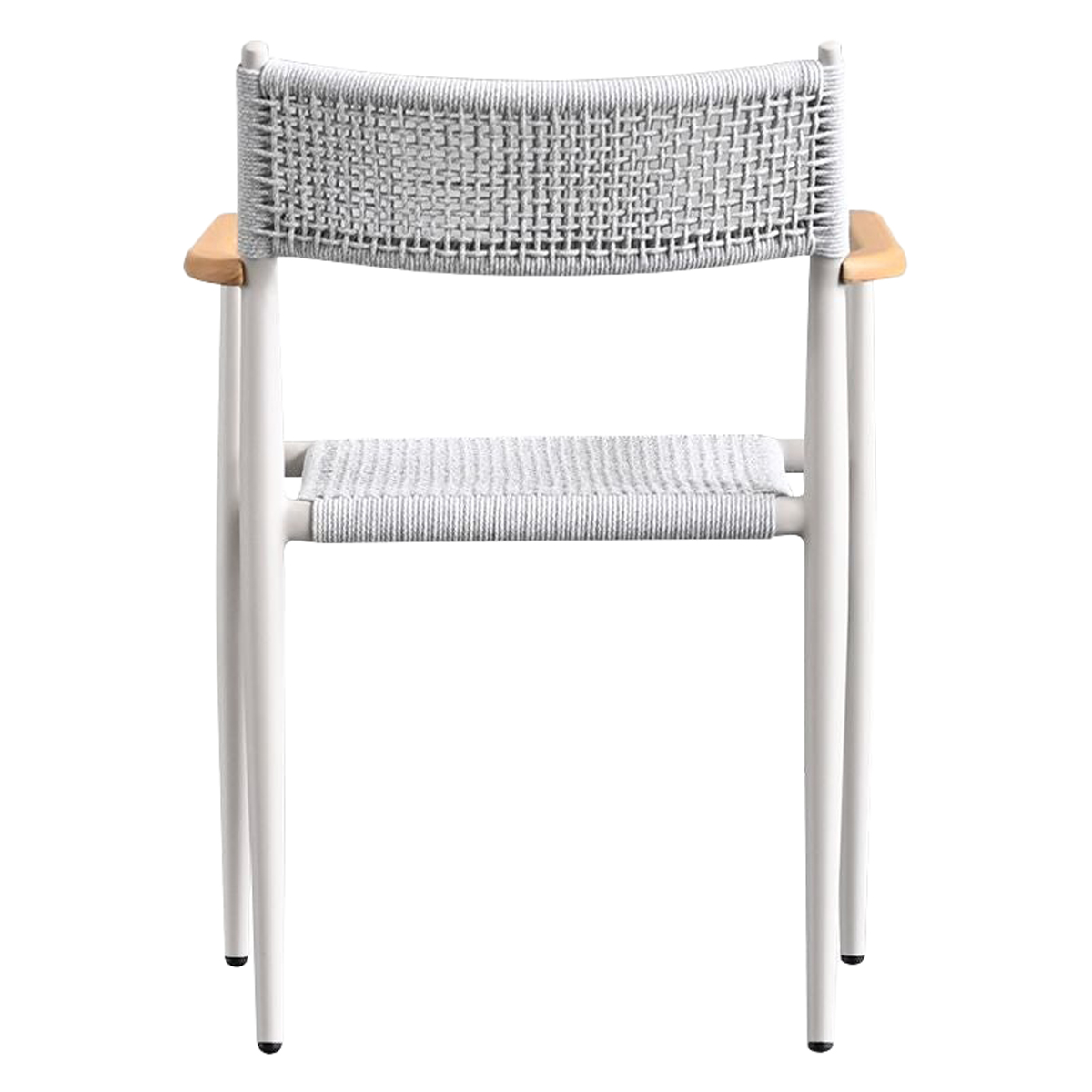 Mobital - Kochi Dining Armchair in Sandhill Sunproof Fabric Cushion /Teak Armrest /