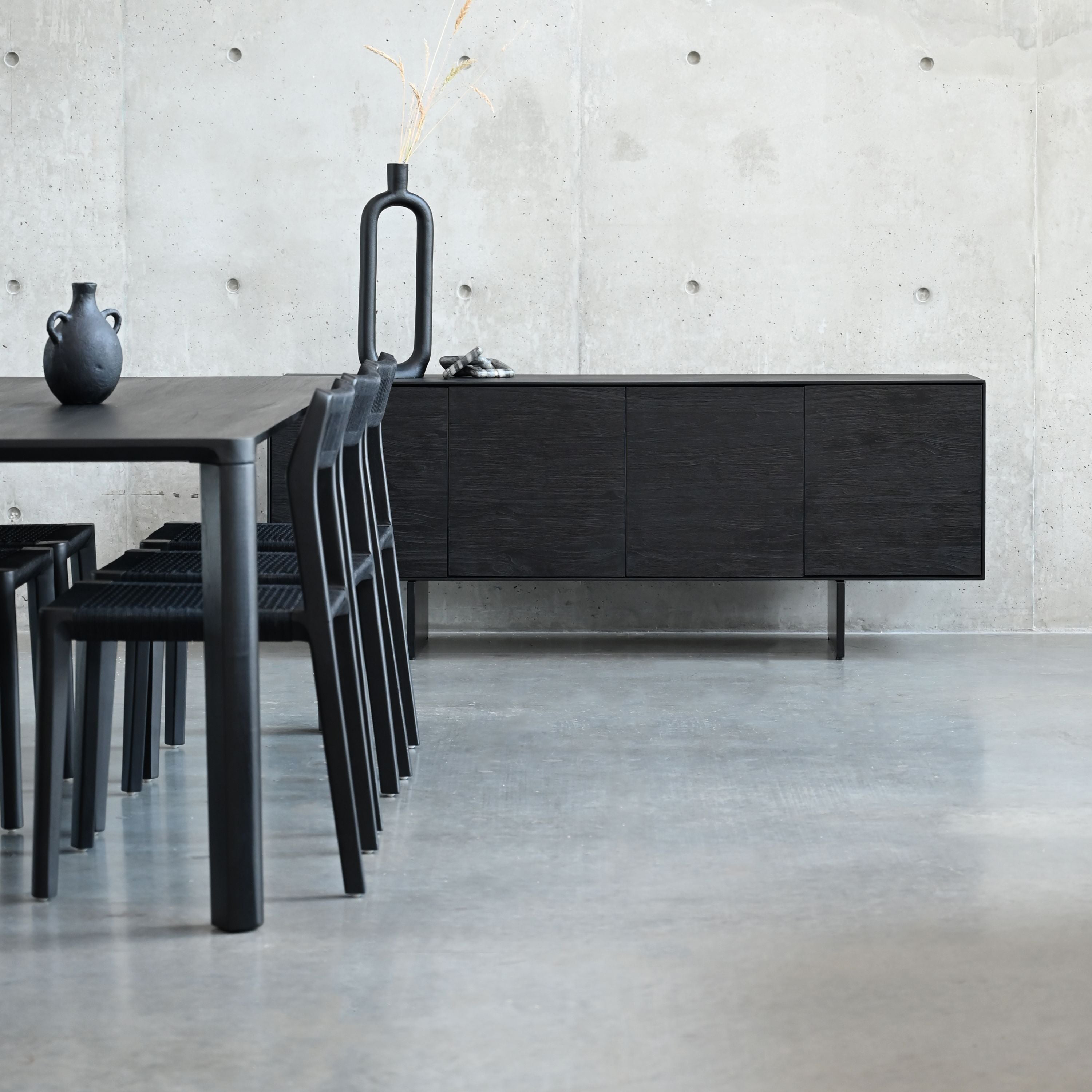 Mobital - Block Sideboard in Black Soot /Brushed Doors