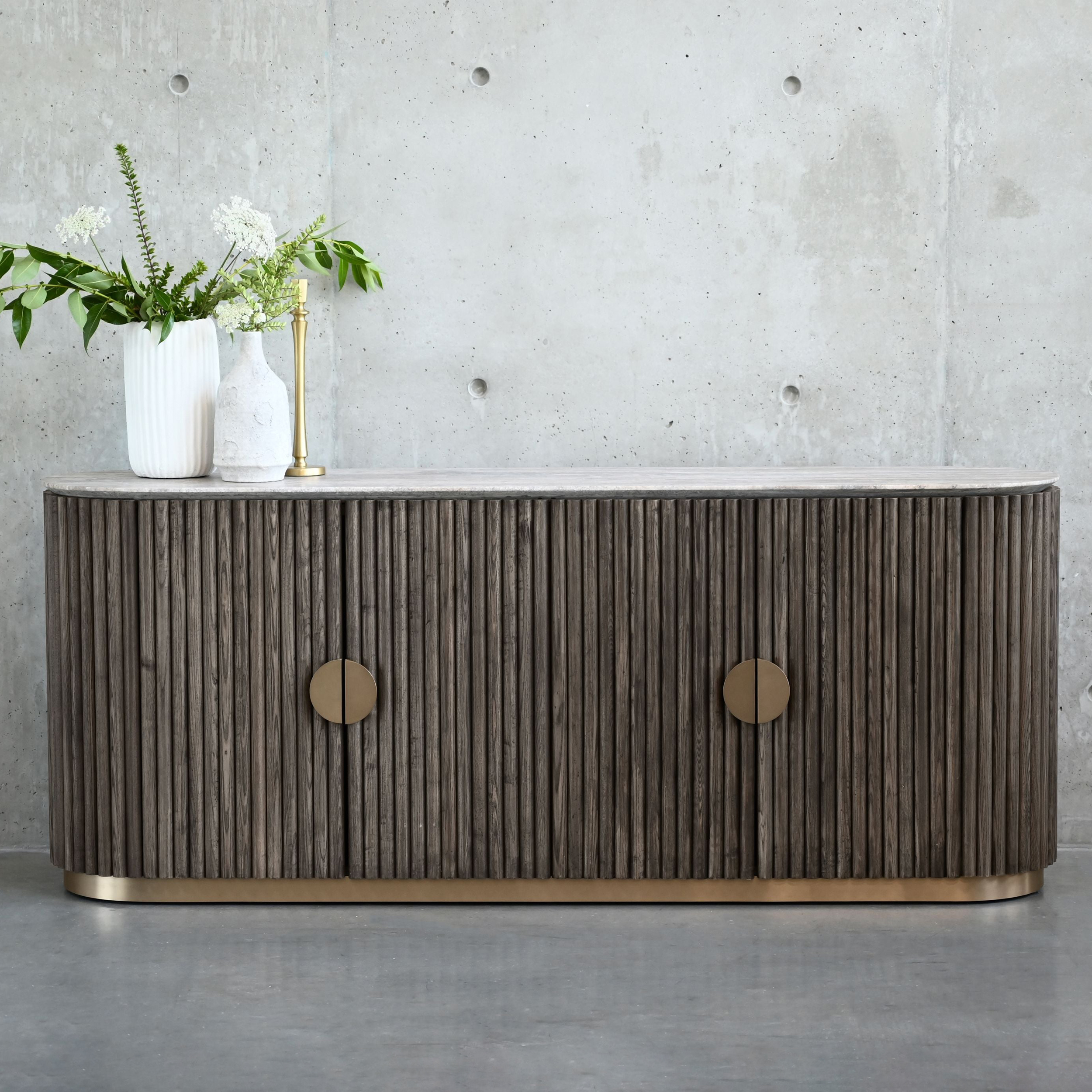 Mobital - Koii Sideboard in Silver Gray Travertine