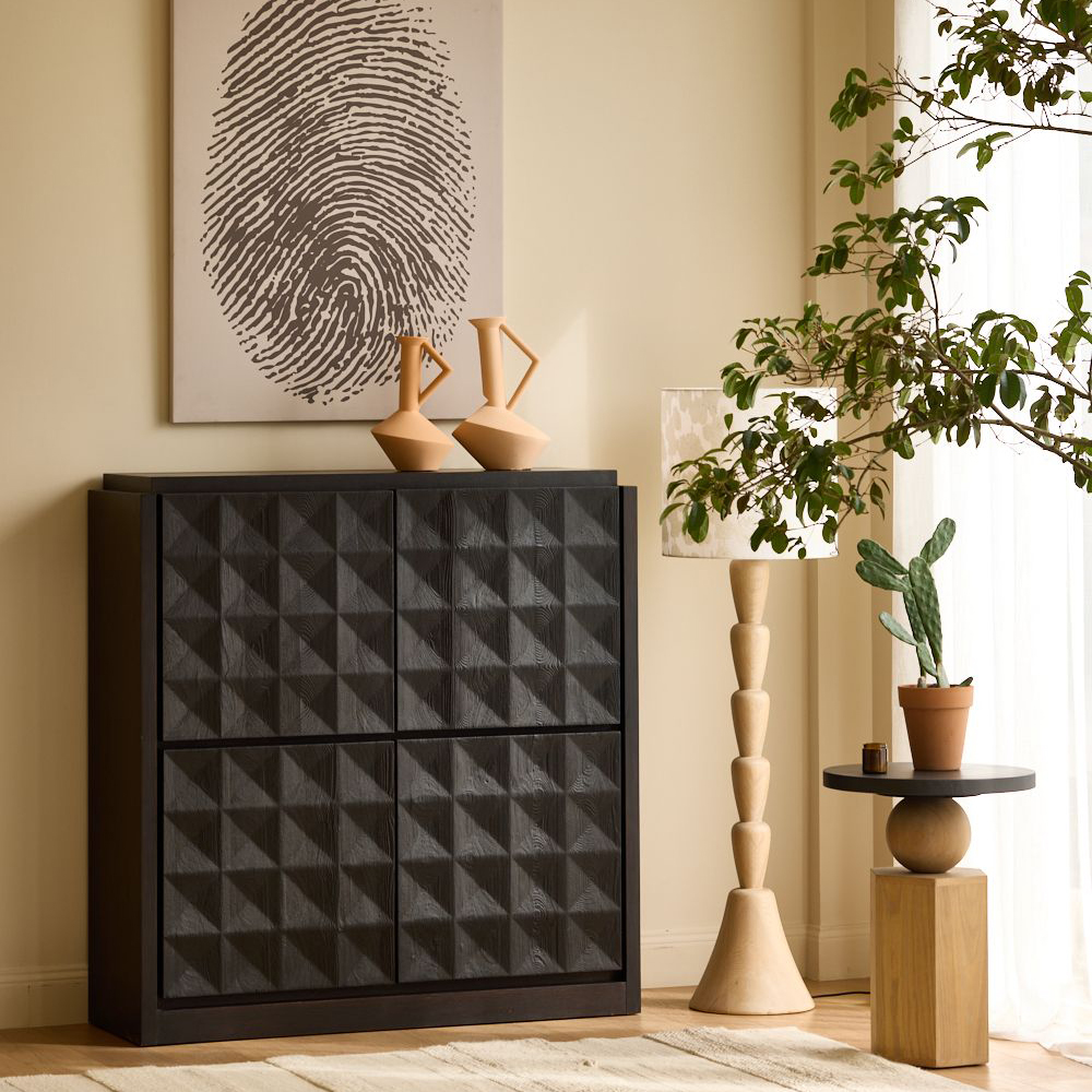 Mobital - Moss Sideboard Tall in Matte Black Oak