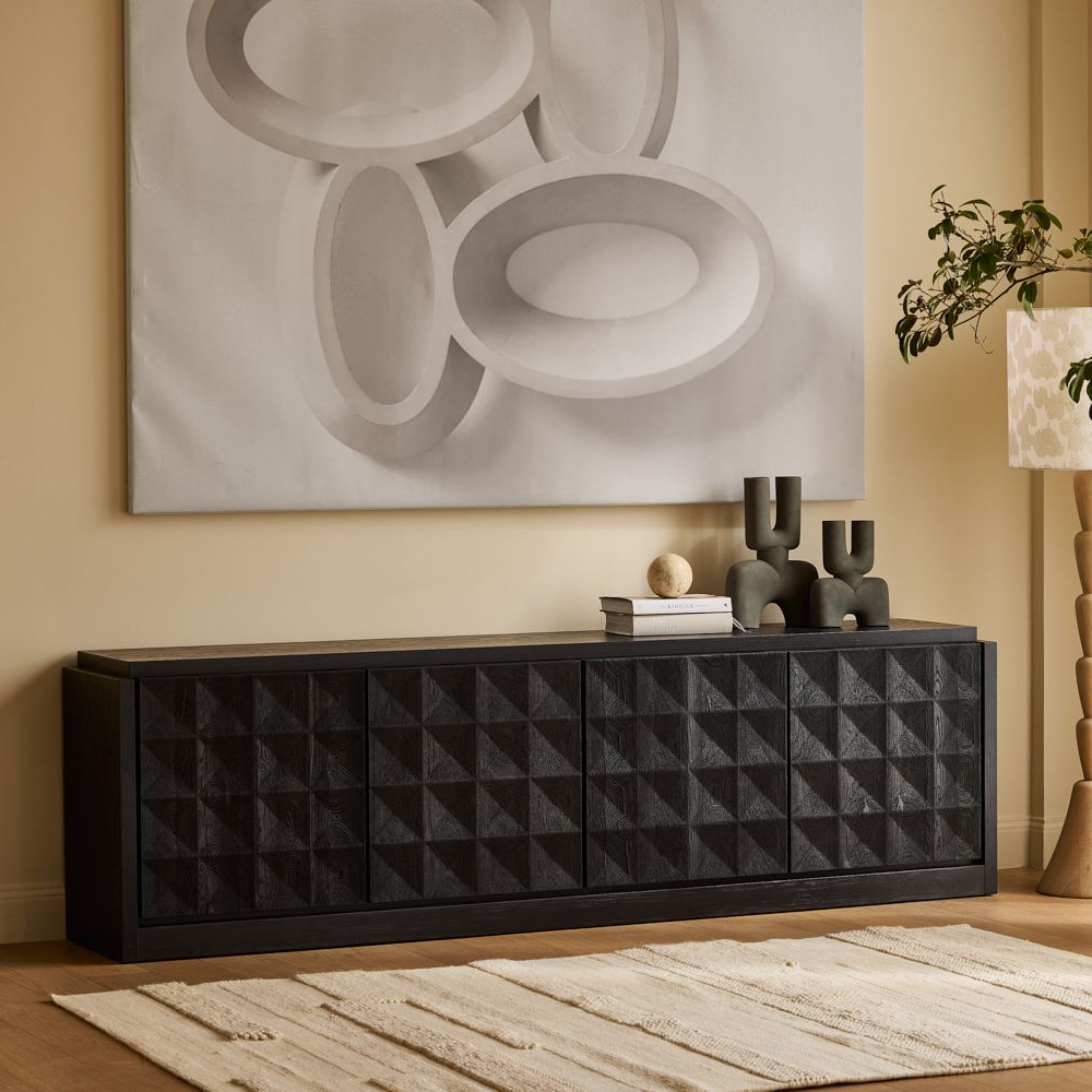 Mobital - Moss Sideboard Wide in Matte Black Oak