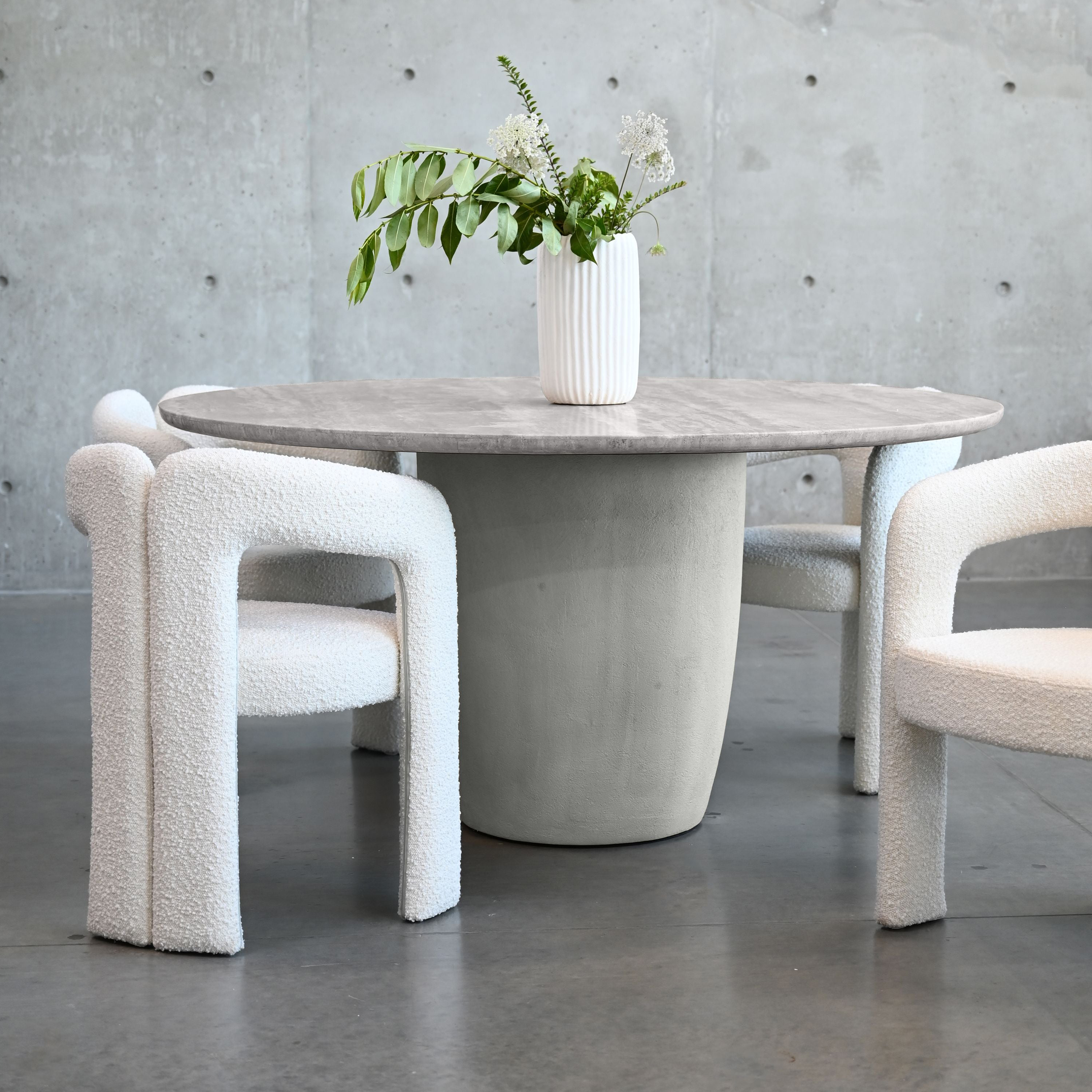 Mobital - Erden Dining Table in Silver Gray Travertine