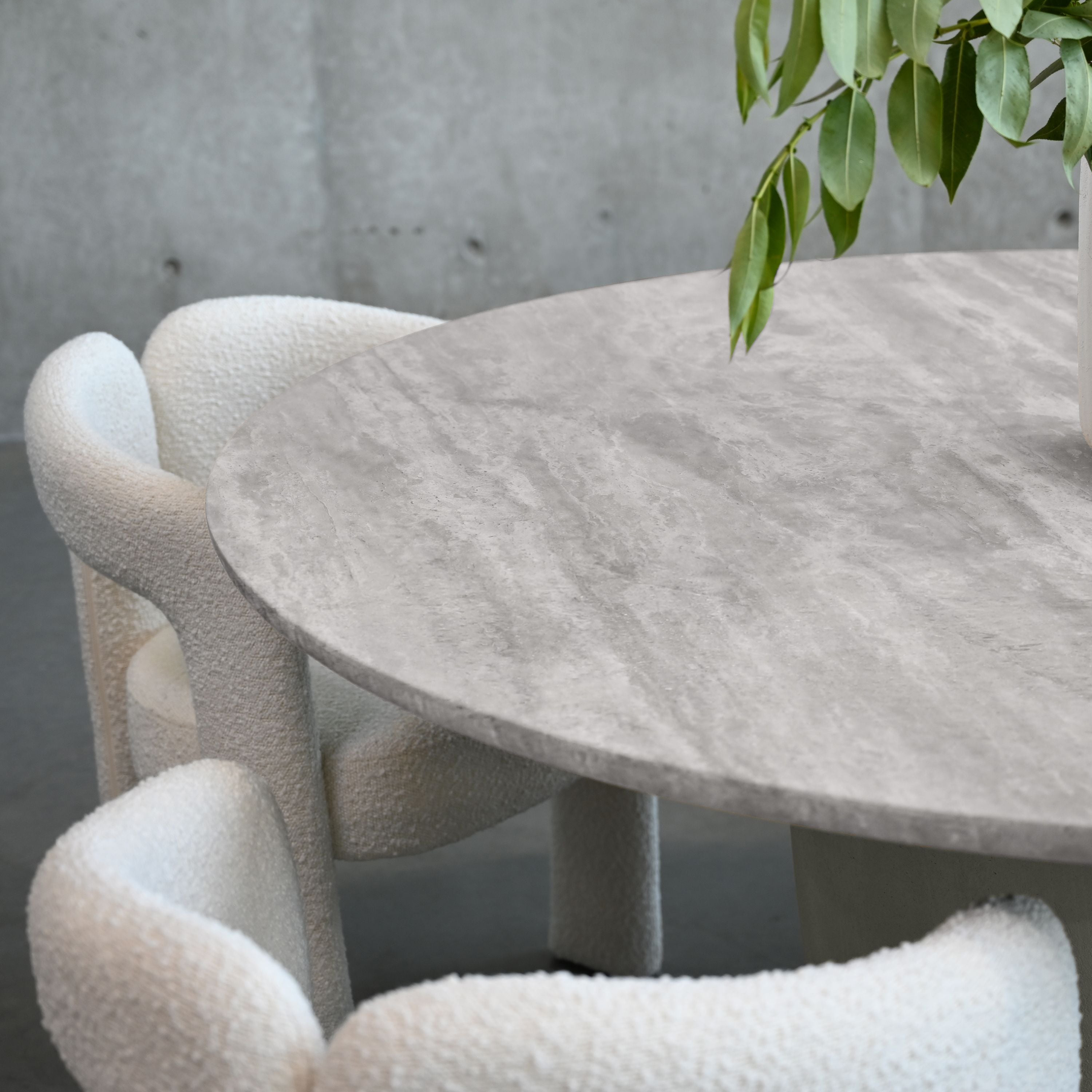 Mobital - Erden Dining Table in Silver Gray Travertine