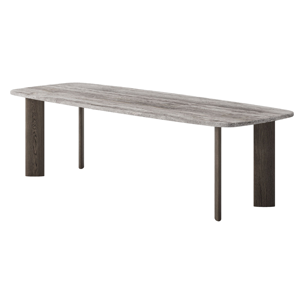 Mobital - Shoku Dining Table in Silver Gray Travertine