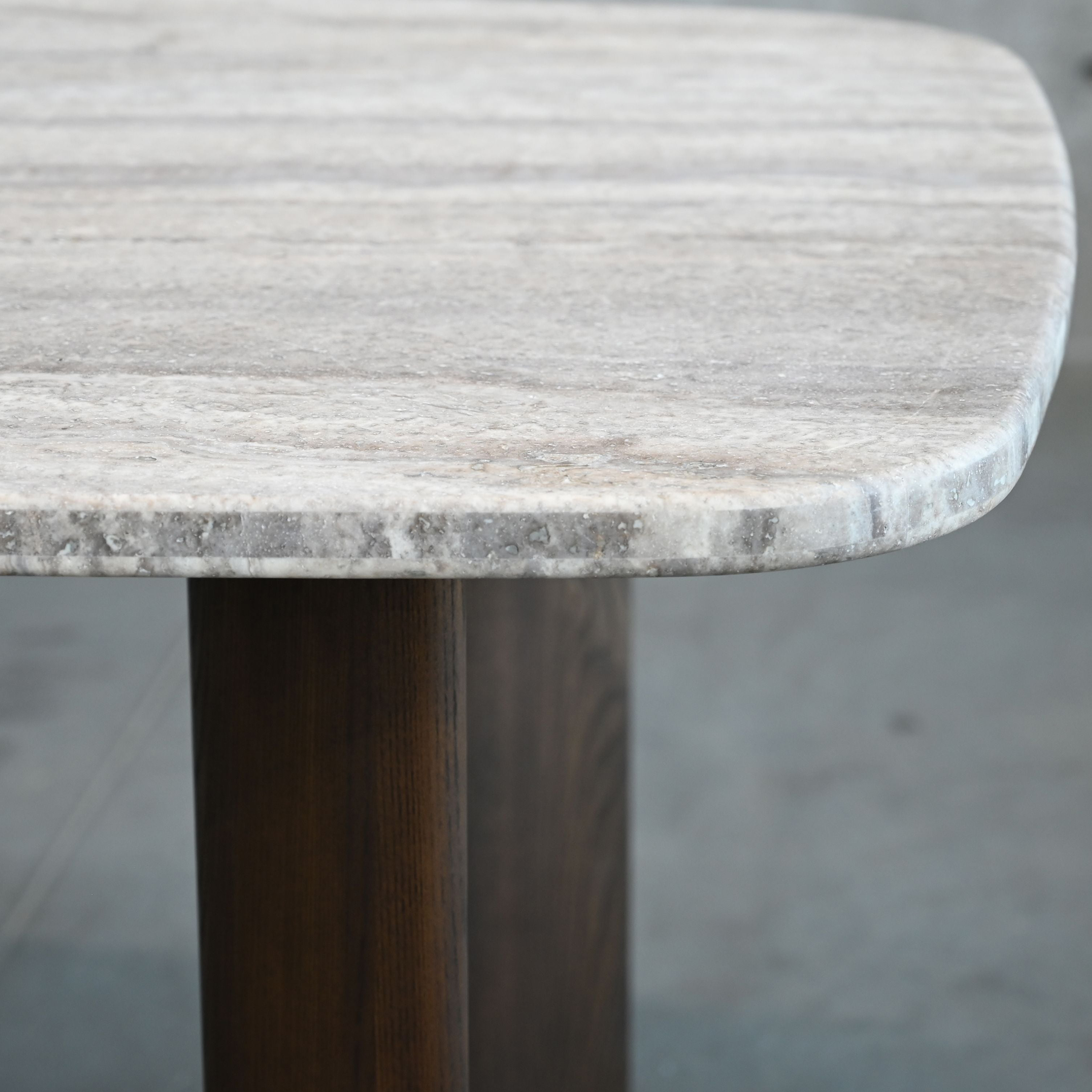 Mobital - Shoku Dining Table in Silver Gray Travertine