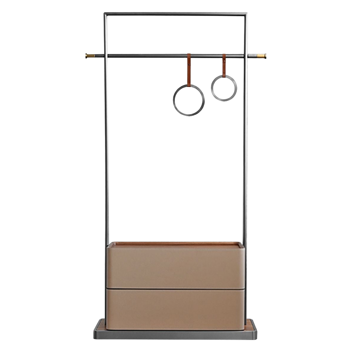 Mobital - Valet Hallway Coat Rack 2-Drawer in Brandy