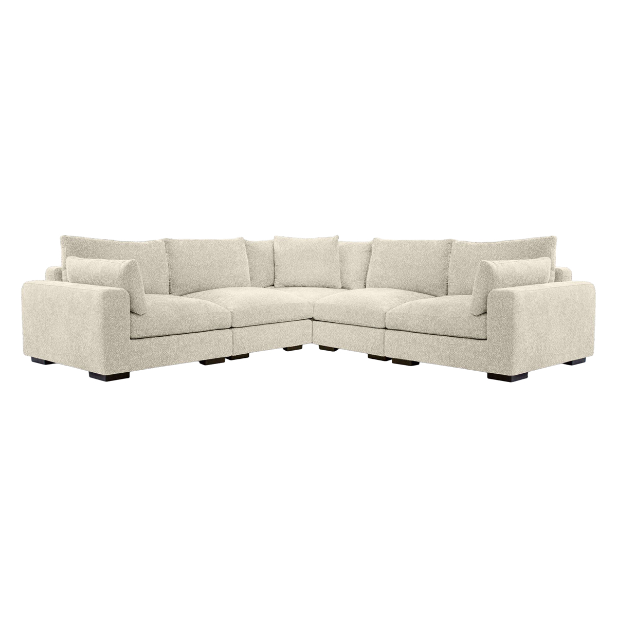 Mobital - Onza Sectional 5-Piece in Oat Tweed