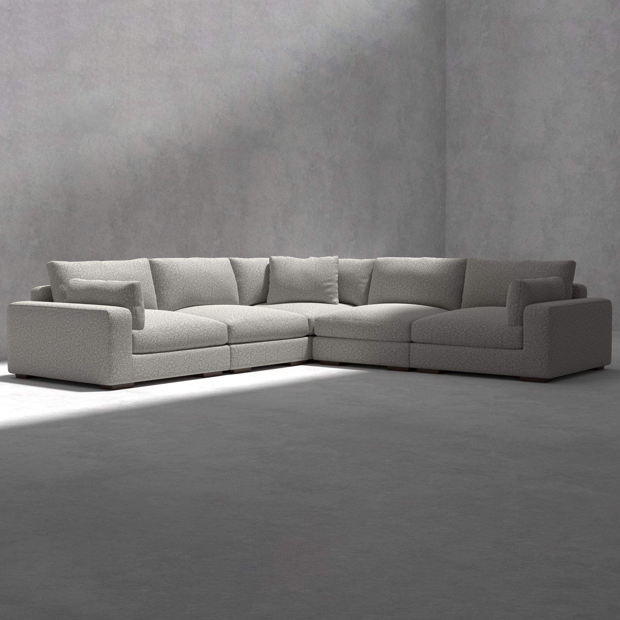 Mobital - Onza Sectional 5-Piece in Oat Tweed