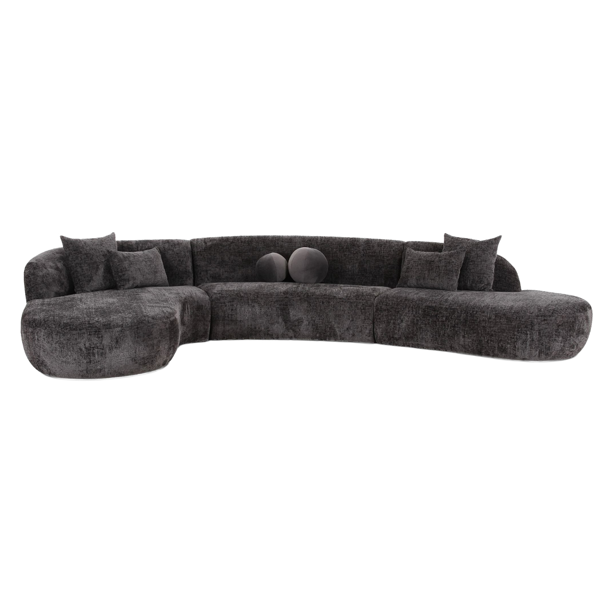 Mobital - Swoop Sectional Chaise Facing Left 3-Piece Shadow