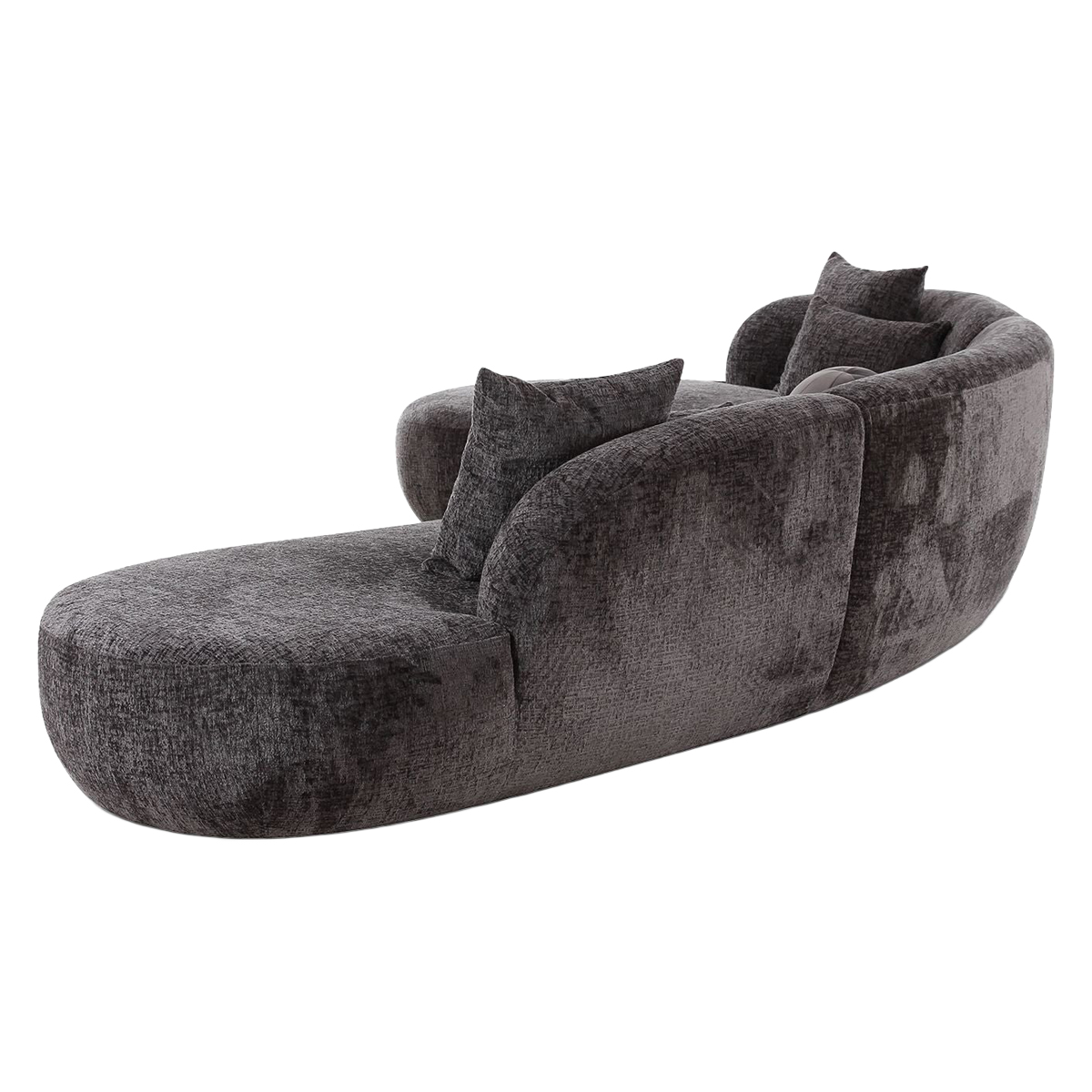Mobital - Swoop Sectional Chaise Facing Left 3-Piece Shadow
