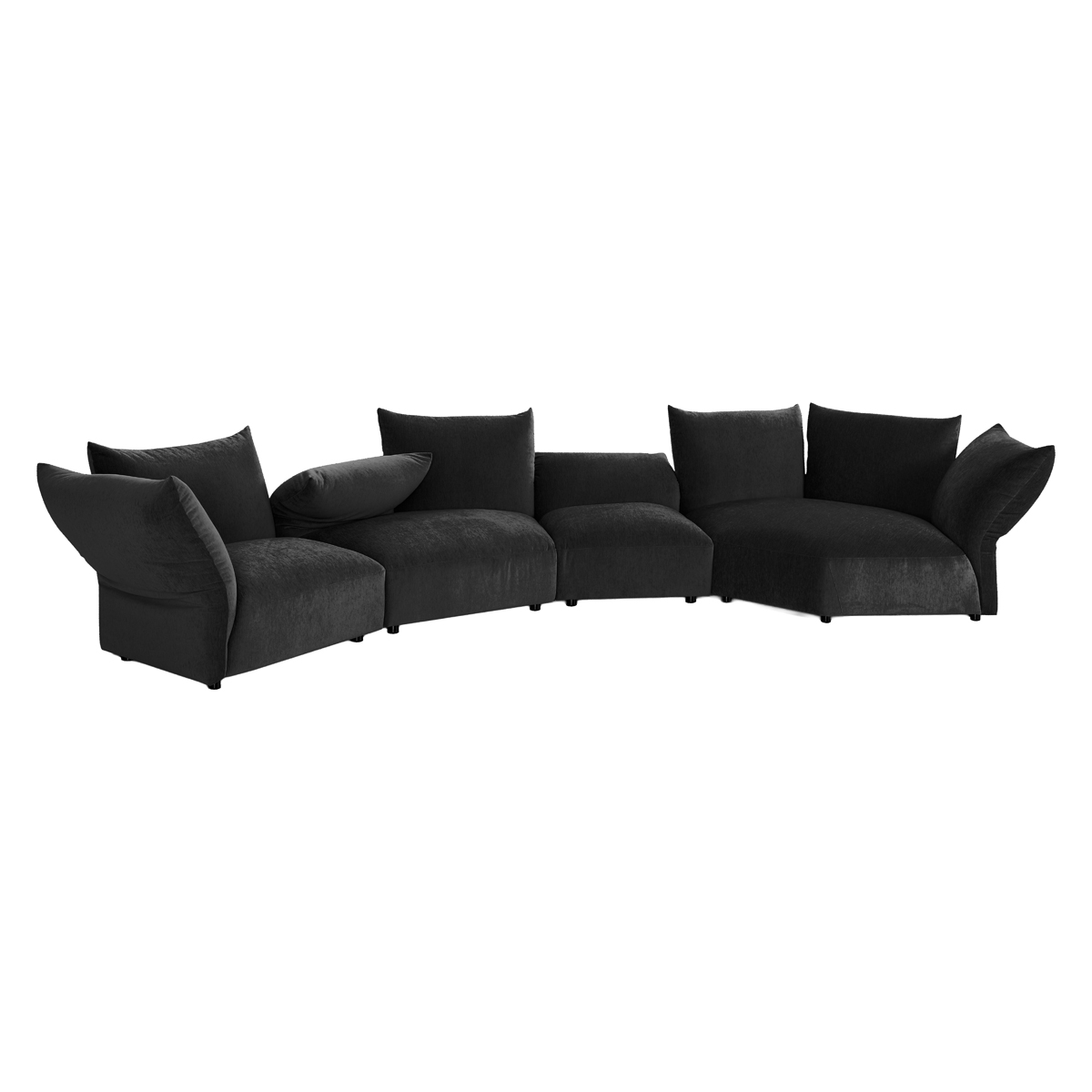 Mobital - Tobago Sectional in Carbon Black Facing Left