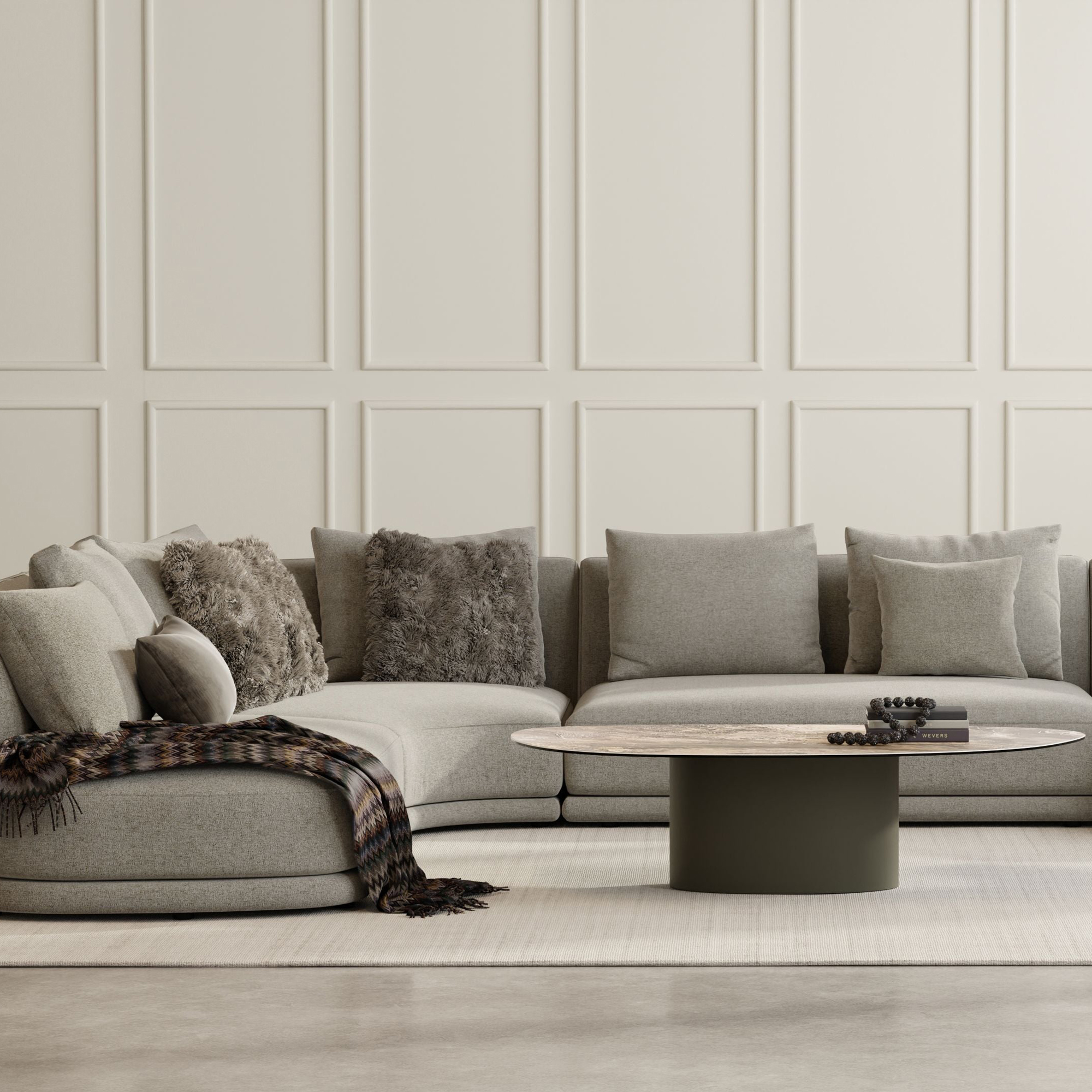 Mobital - Argon Coffee Table in Fantasia Marrone Metallo