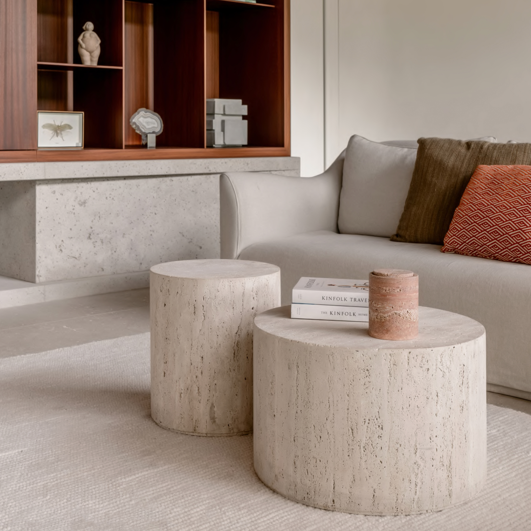 Mobital Post Coffee Table - White, Medium