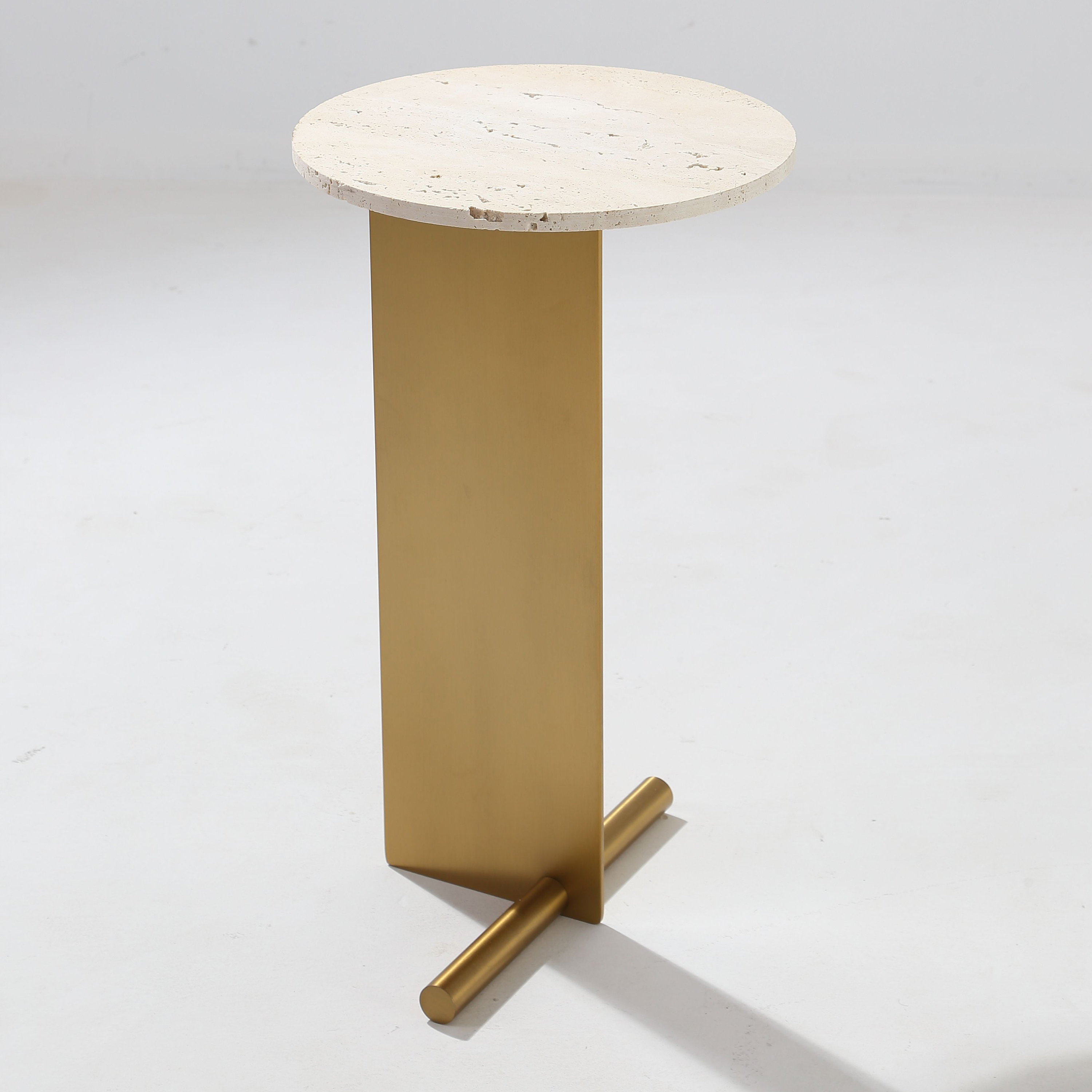 Mobital Rider End Table - Natural Travert-E Top