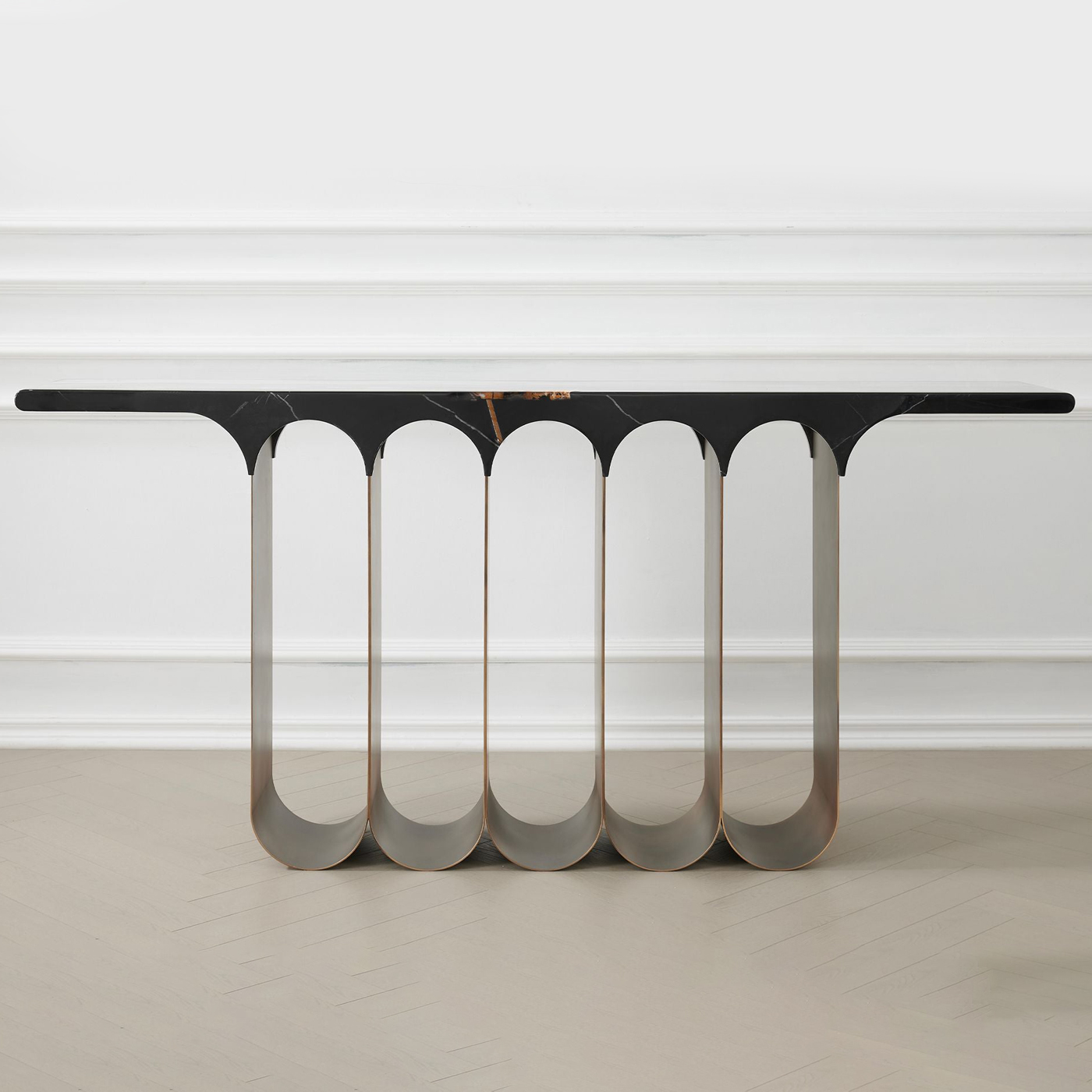 Mobital - Socle Console Table in Polished Laurent Black