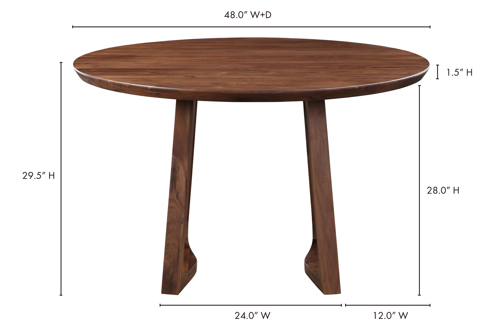 Moe's Silas Round Dining Table - Walnut