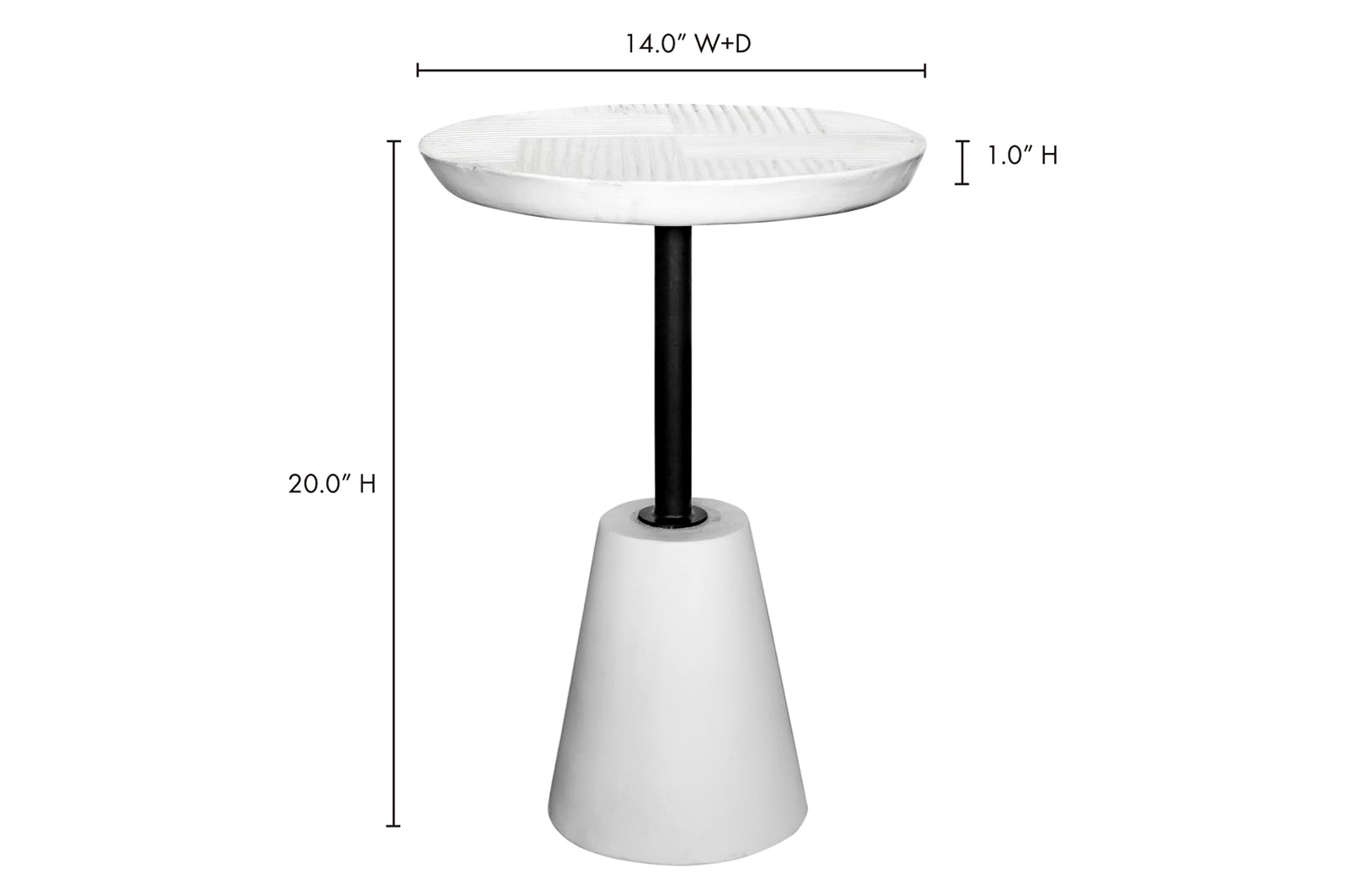 Moe's Foundation Outdoor Accent Table - White