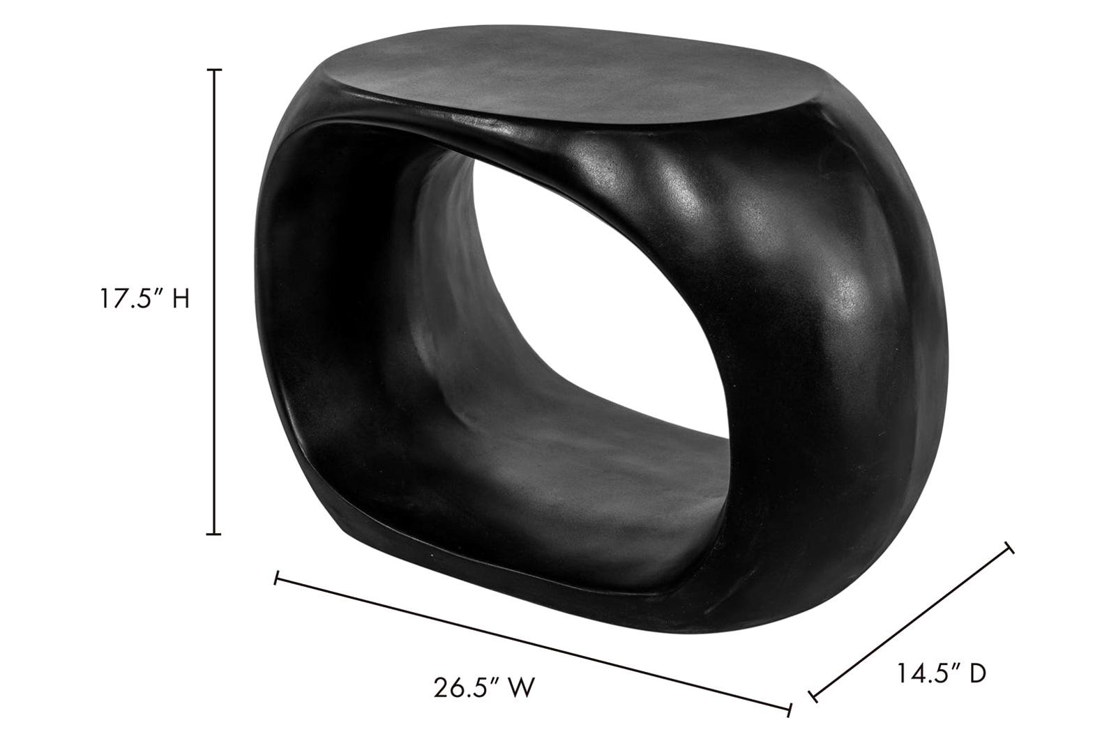Moe's Albers Contemporary Outdoor Stool - Black