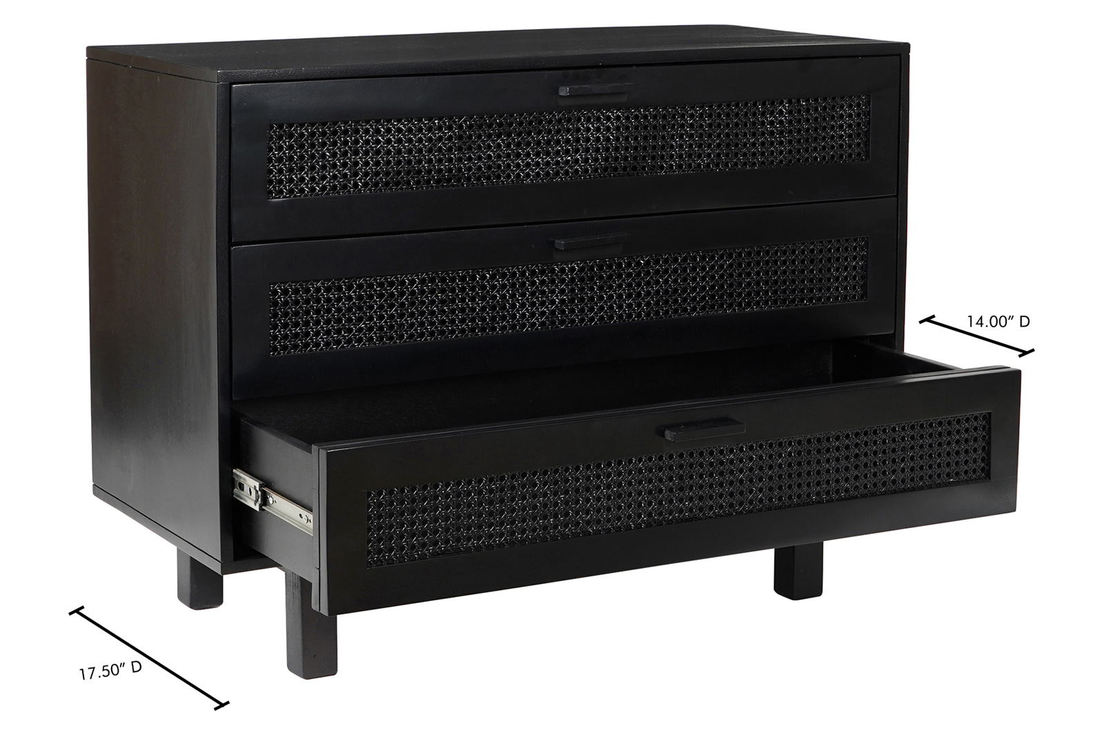 Moe's Ashton 3 Drawer Chest - Black