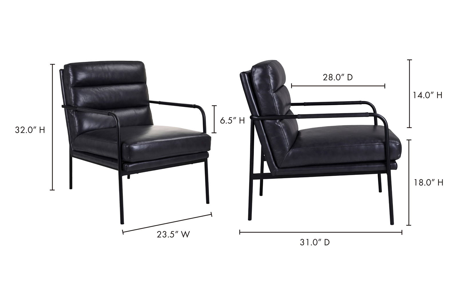 Moe's Verlaine Chair - Raven Black