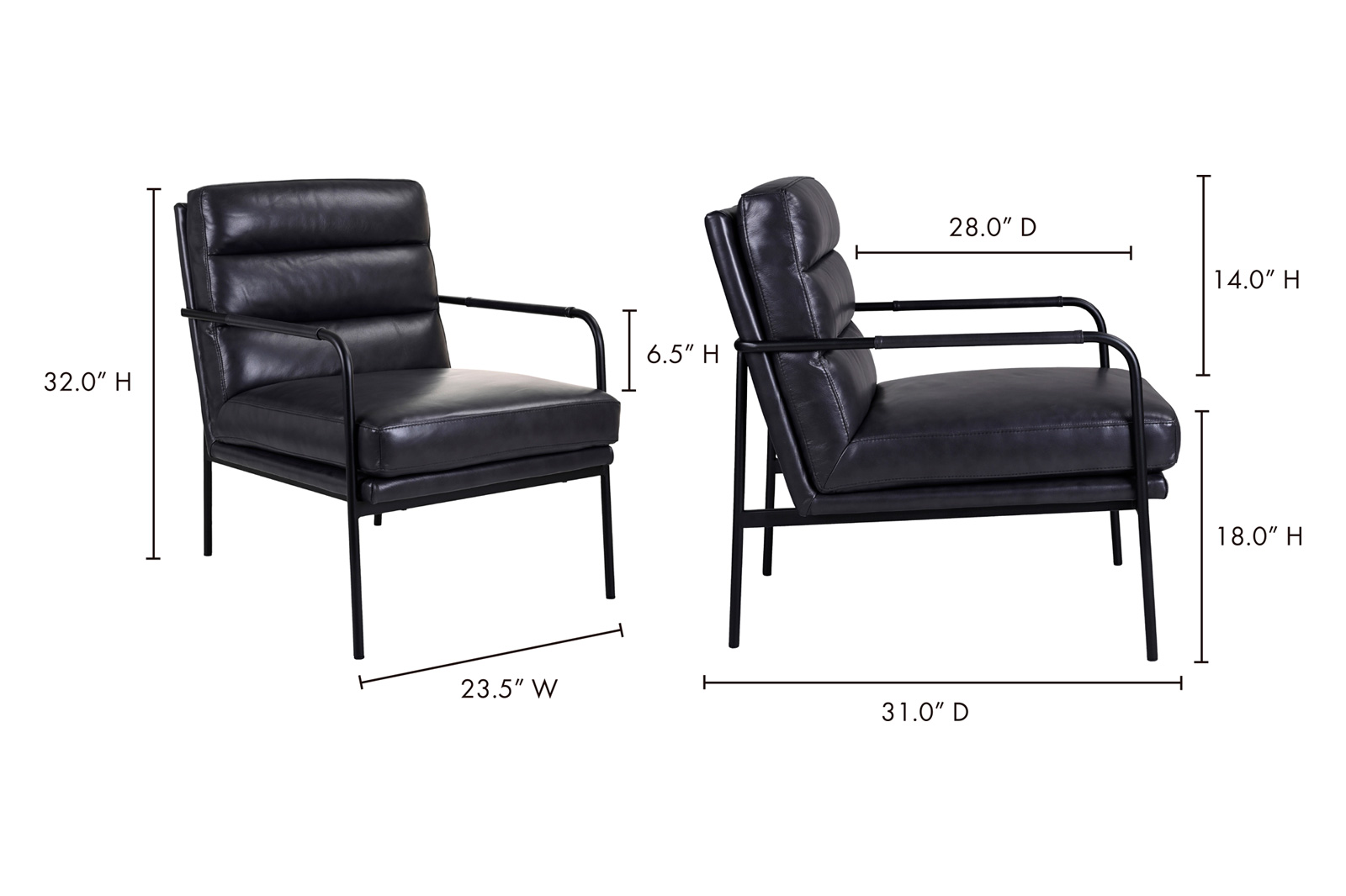 Moe's Verlaine Chair - Raven Black