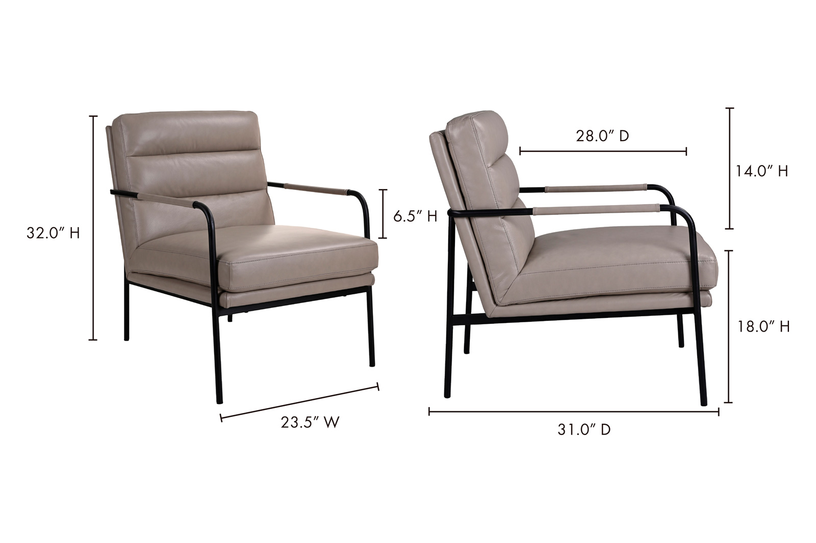 Moe's Verlaine Chair - Sculptors Clay