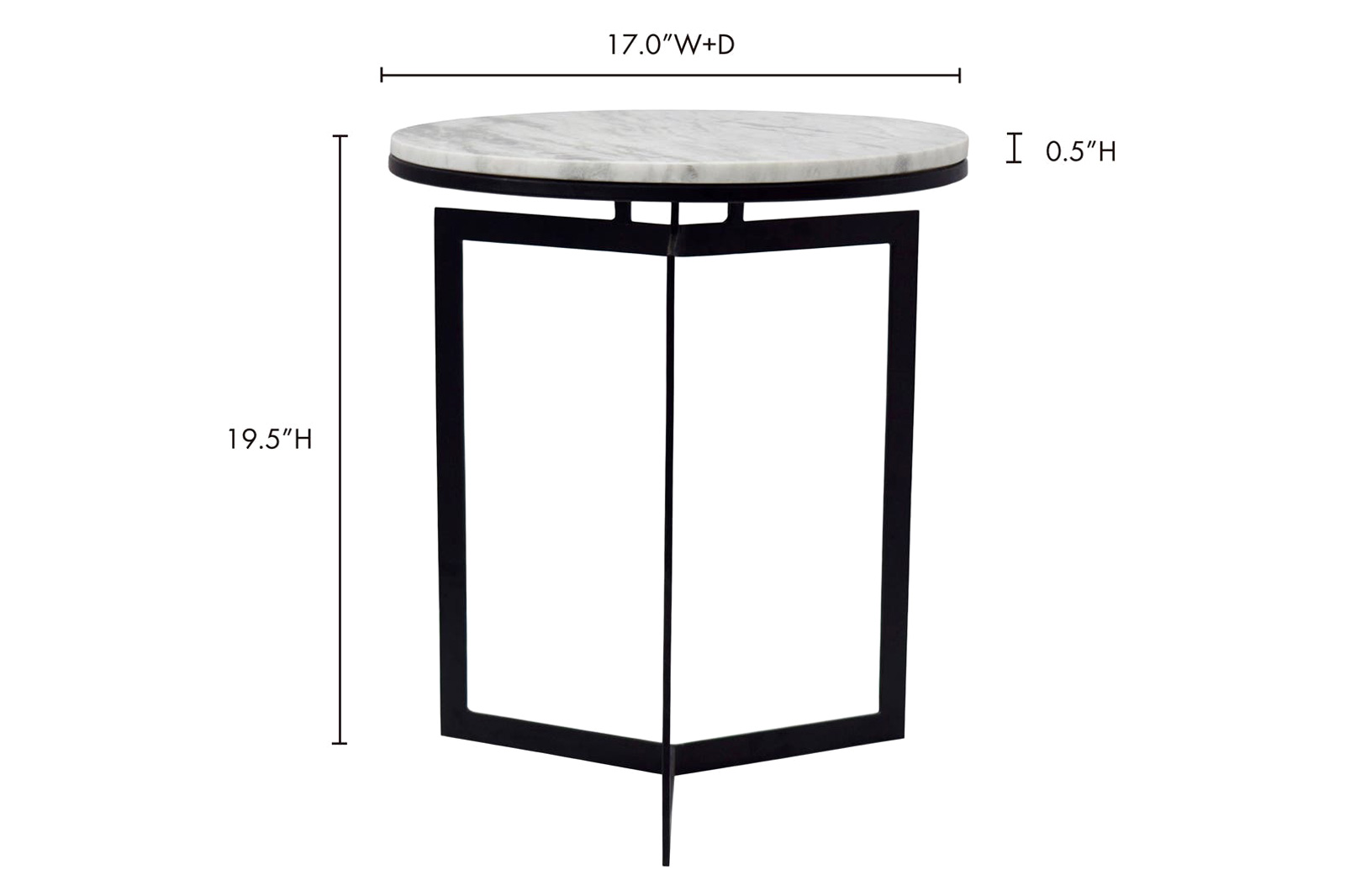 Moe's Taryn Accent Table - White, Large