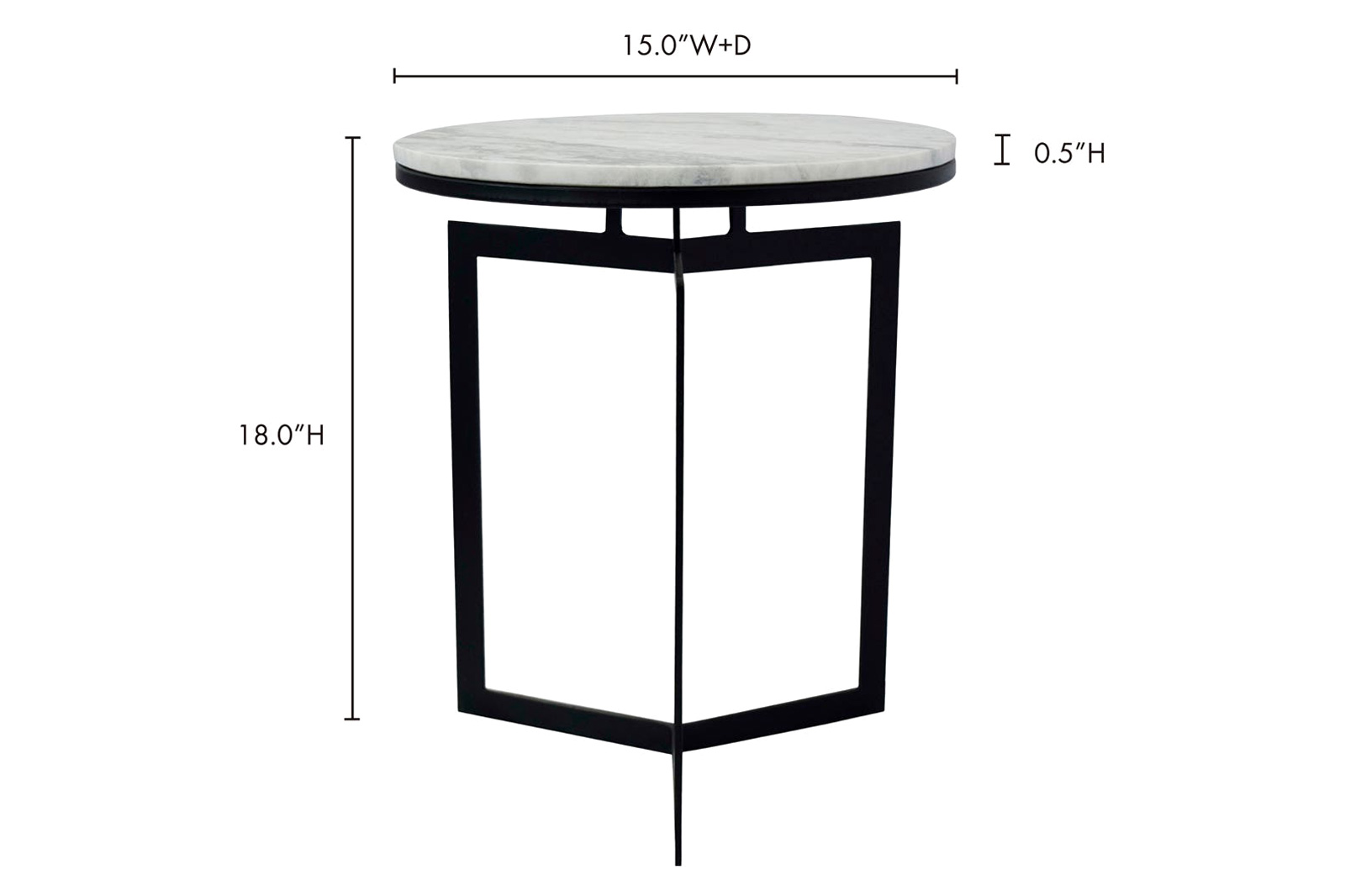 Moe's Taryn Accent Table - White, Small