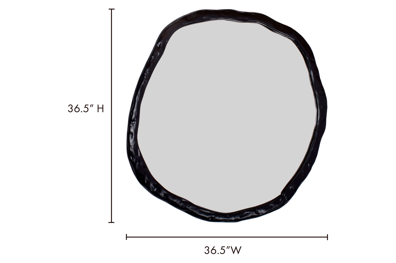 Moe's Foundry Round Mirror - Black, Large