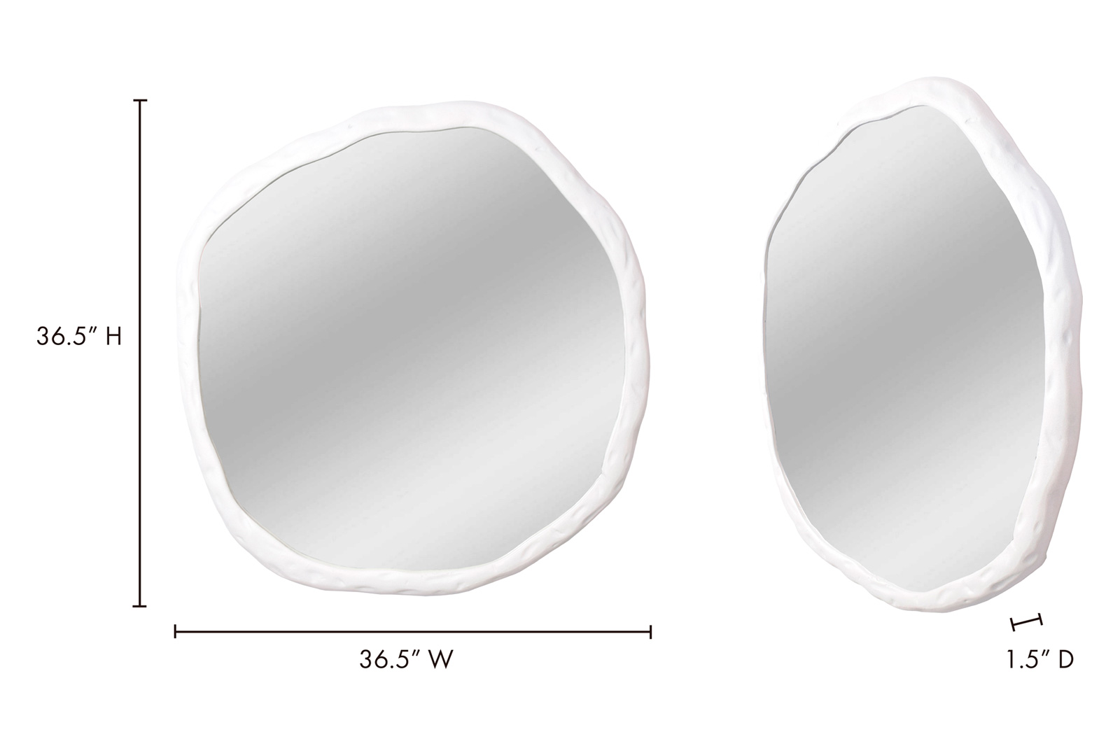 Moe's Foundry Round Mirror - White, Large