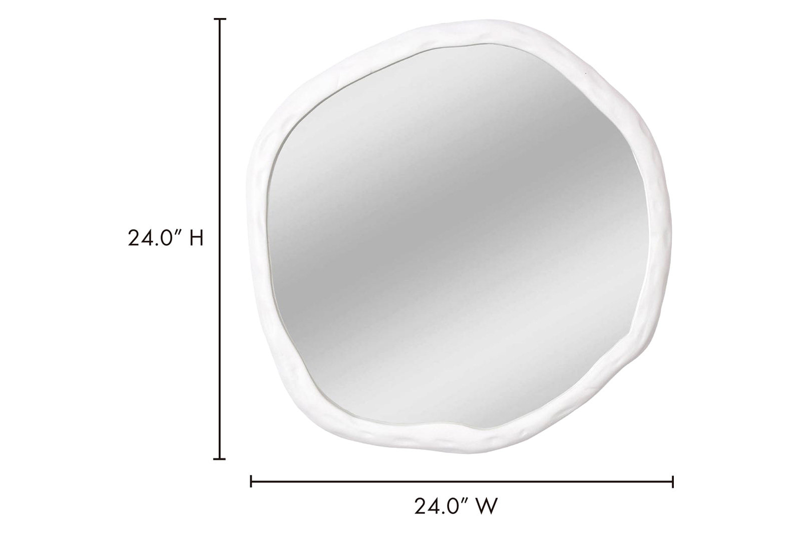 Moe's Foundry Round Mirror - White, Small