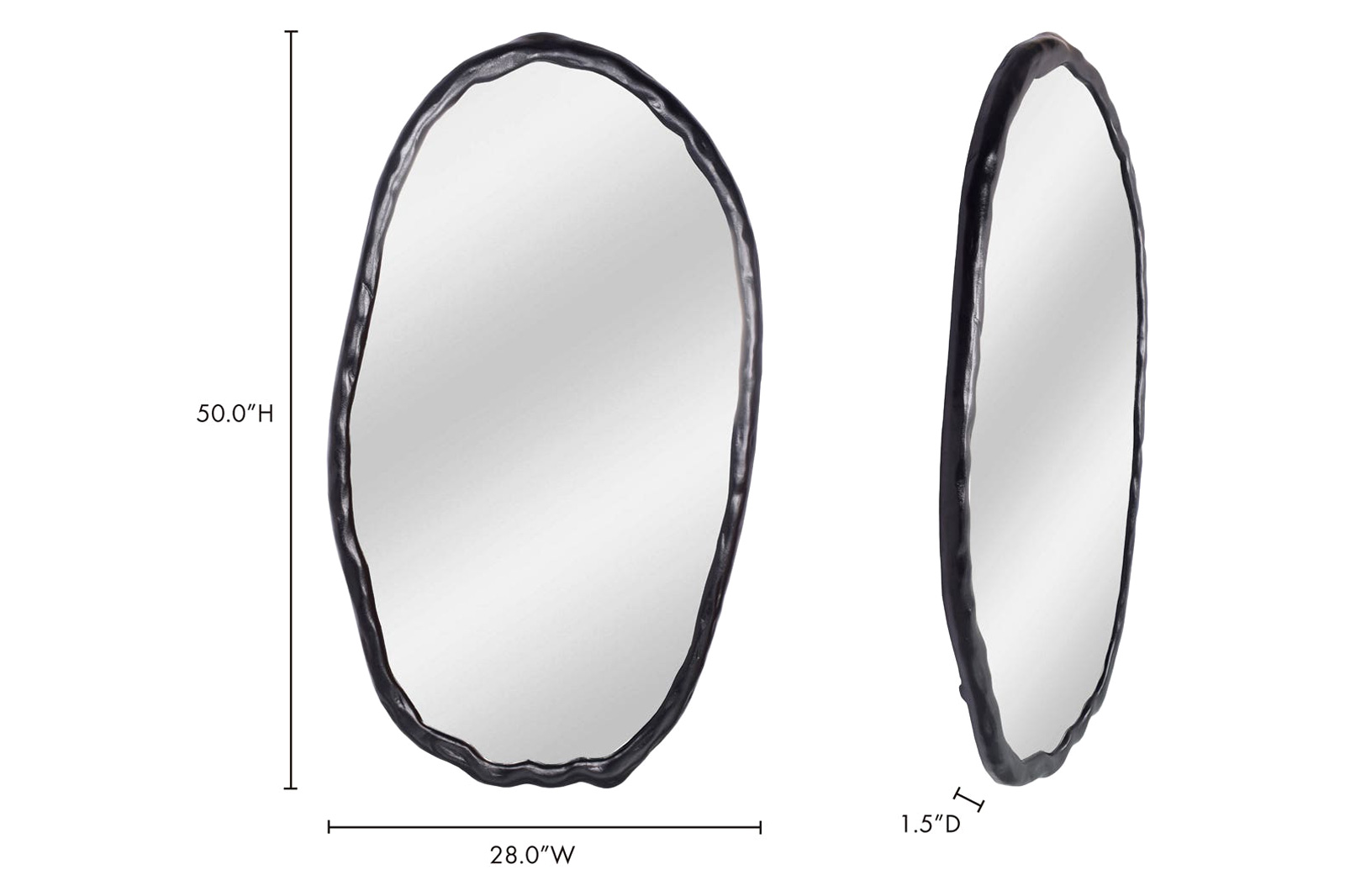 Moe's Foundry Oval Mirror - Black