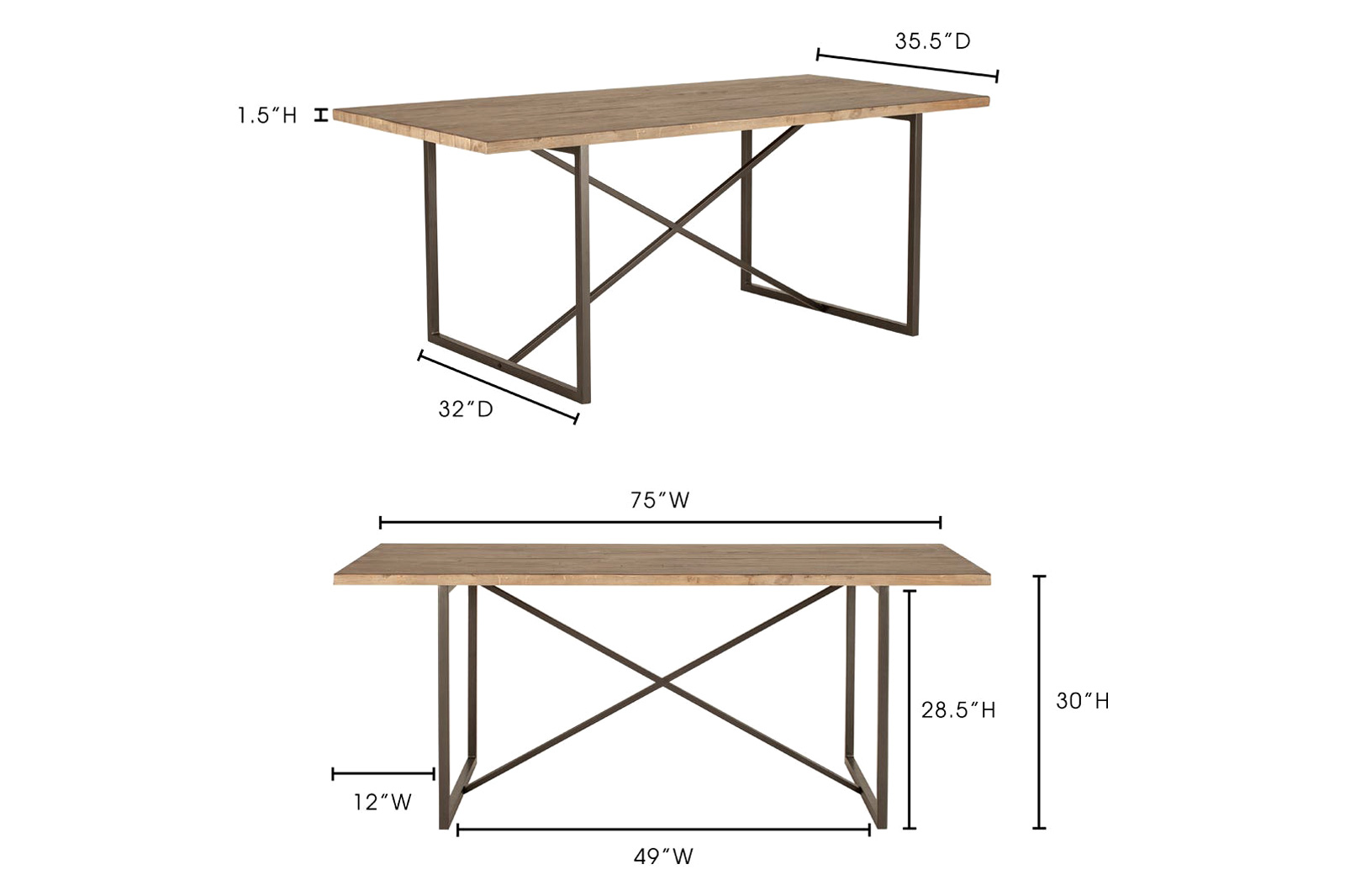 Moe's Sierra Dining Table - Sierra