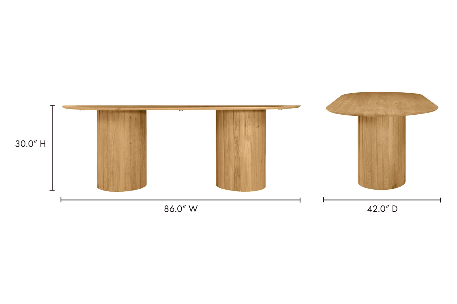 Moe's Povera Oval Dining Table - Natural