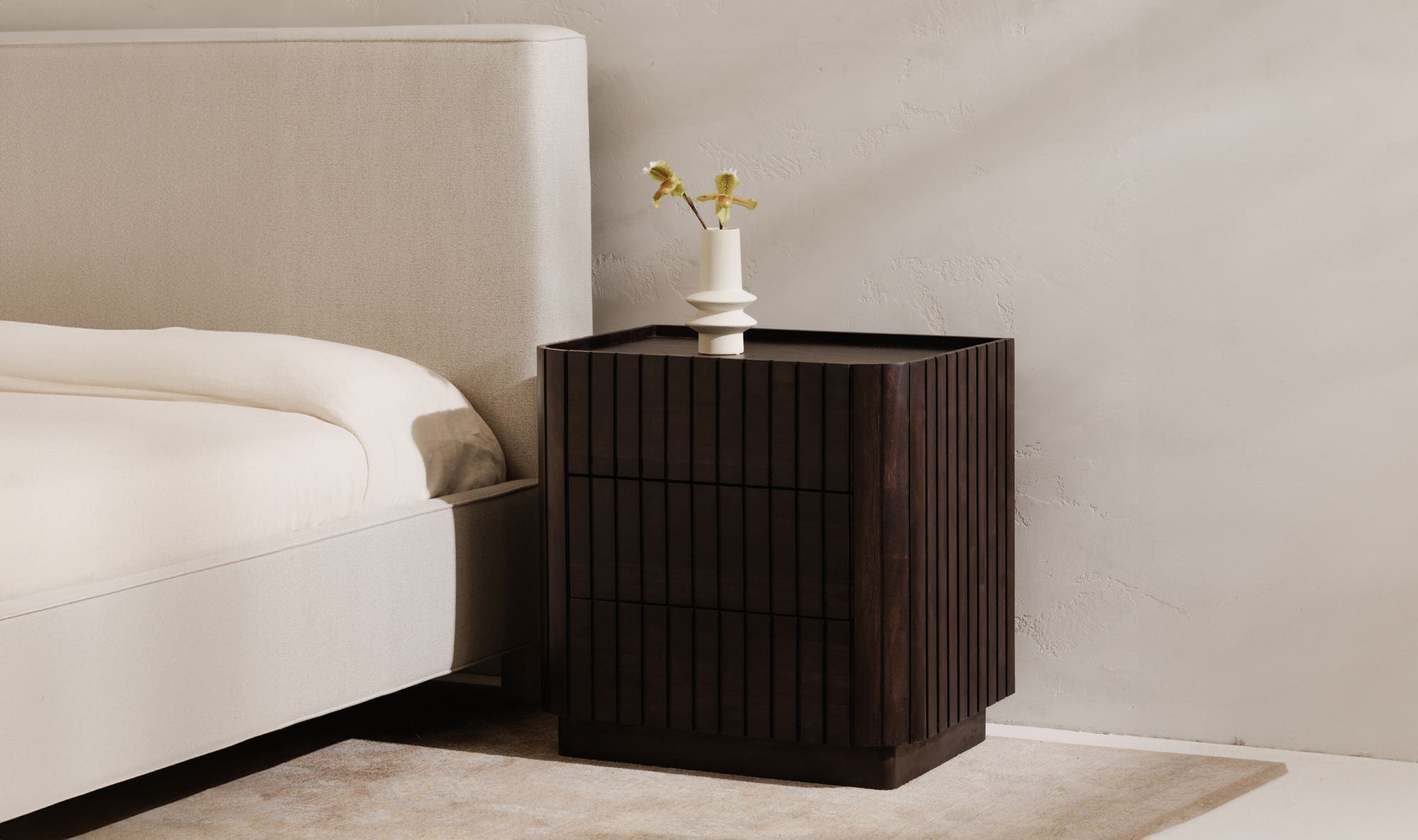 Moe's Povera Contemporary 3-Drawer Nightstand - Black