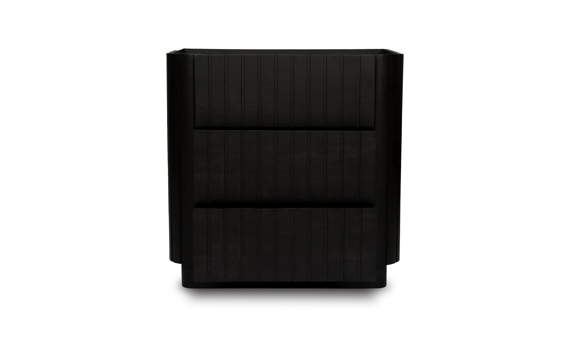 Moe's Povera Contemporary 3-Drawer Nightstand - Black