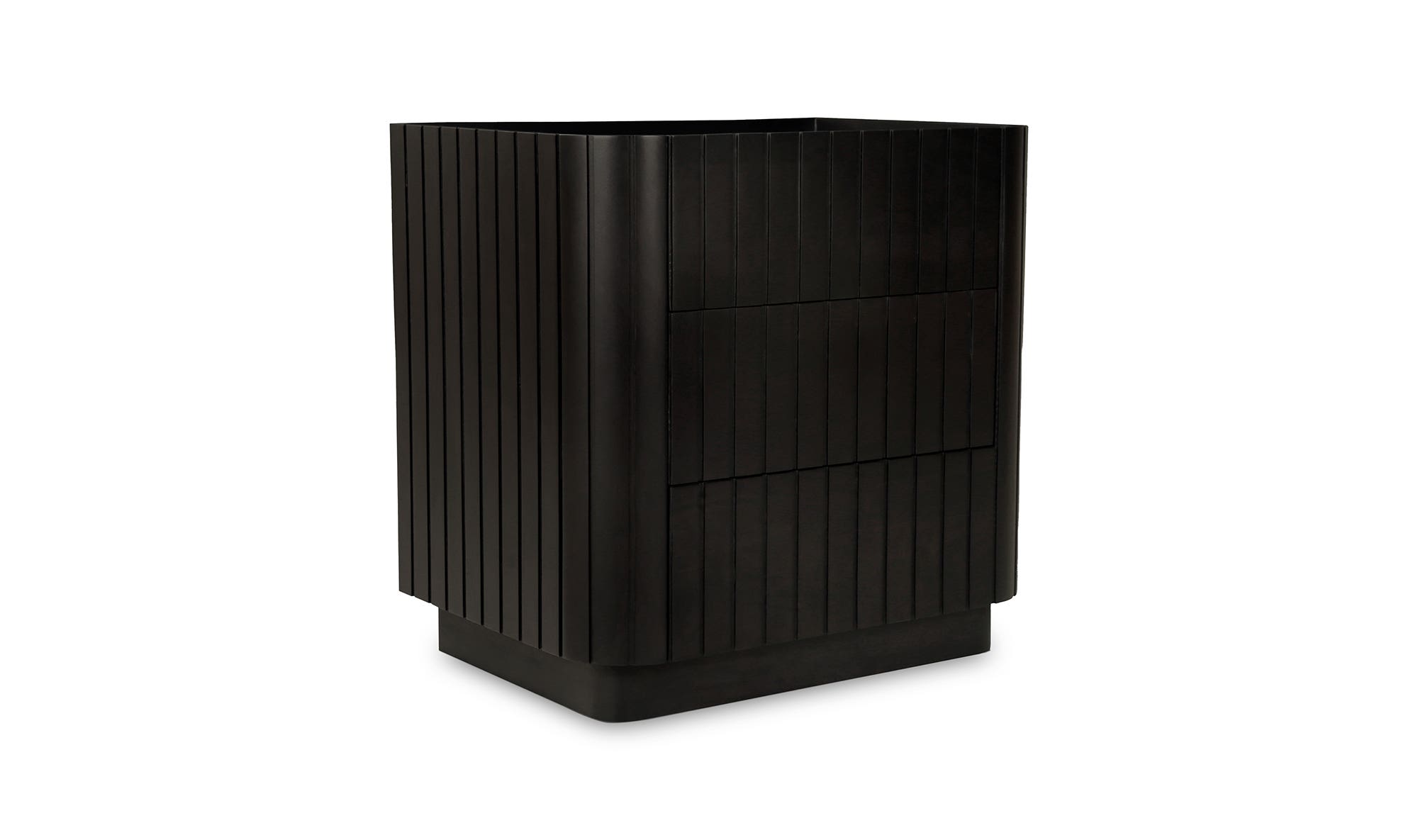 Moe's Povera Contemporary 3-Drawer Nightstand - Black